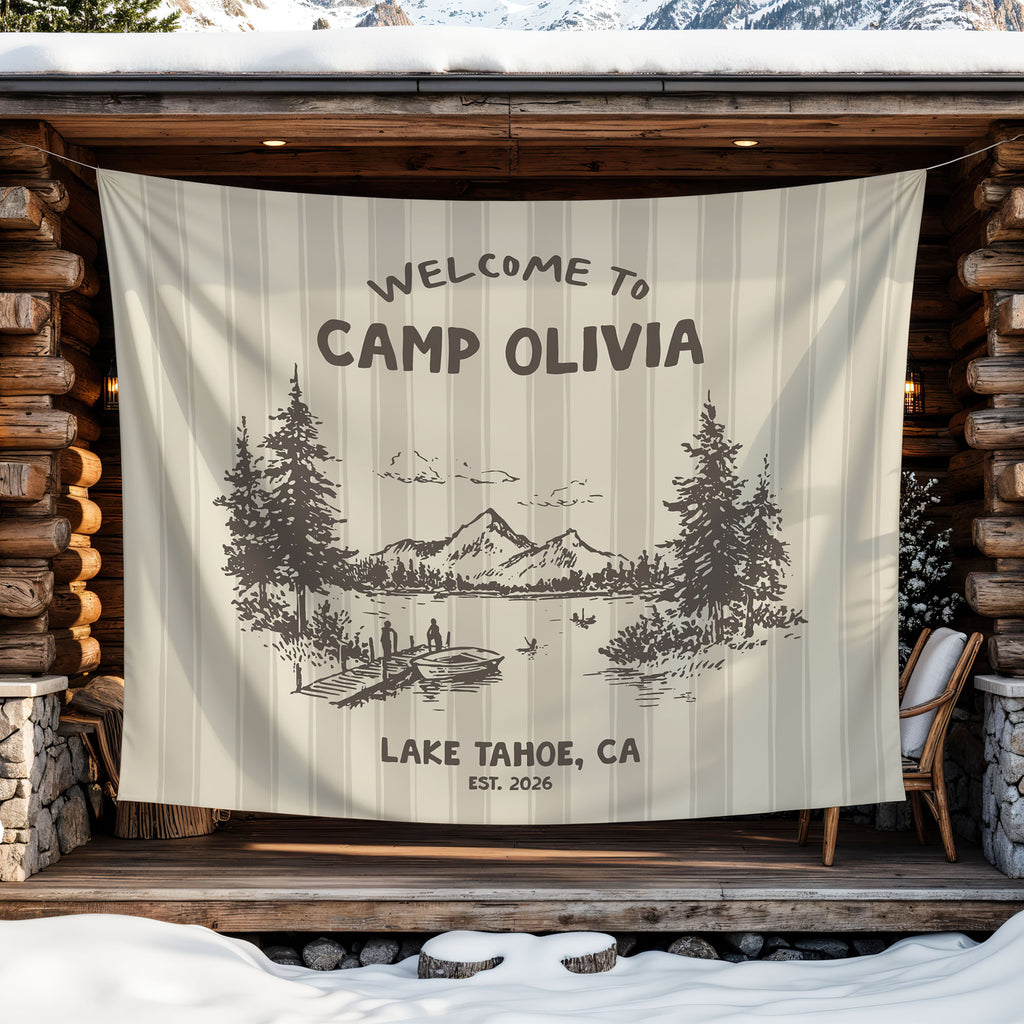 Lake Camp Bachelorette Tapestry