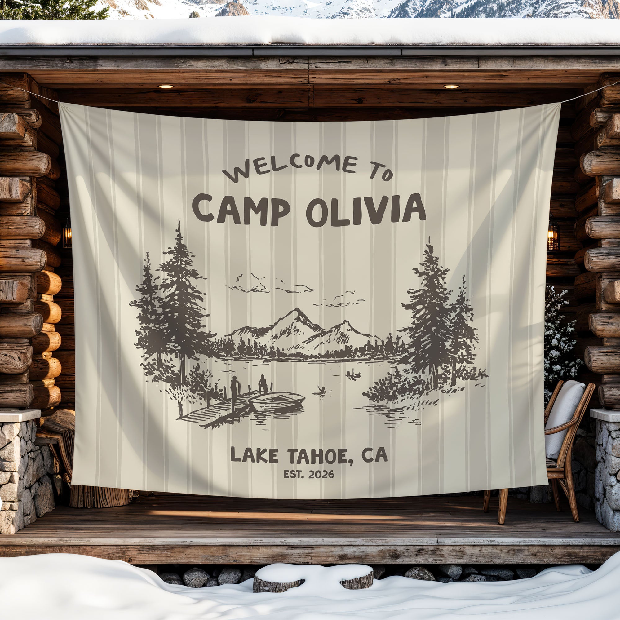 Lake Camp Bachelorette Tapestry