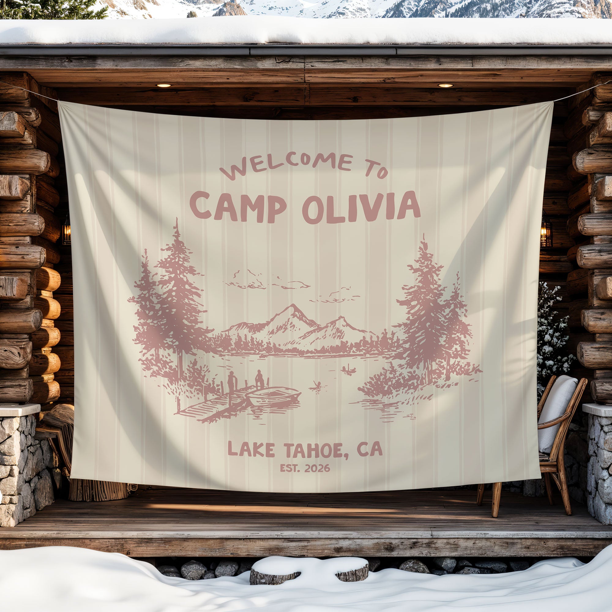 Lake Camp Bachelorette Tapestry