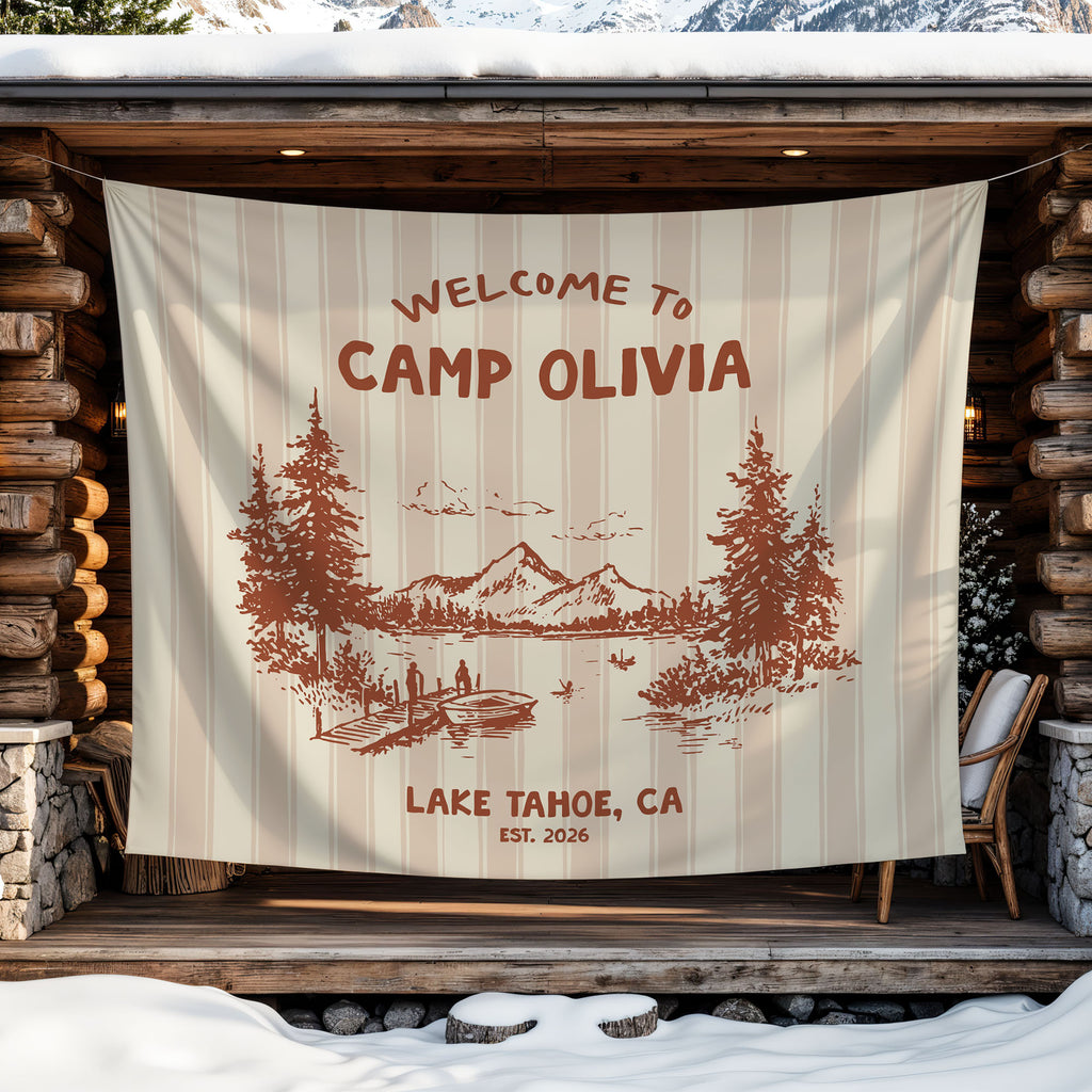 Lake Camp Bachelorette Tapestry