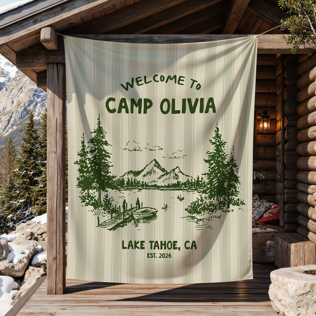 Lake Camp Bachelorette Tapestry