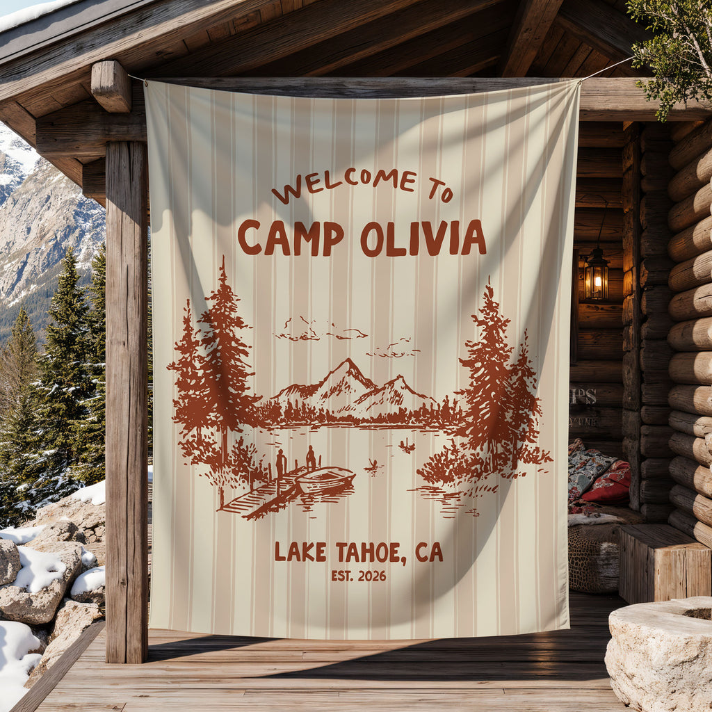Lake Camp Bachelorette Tapestry