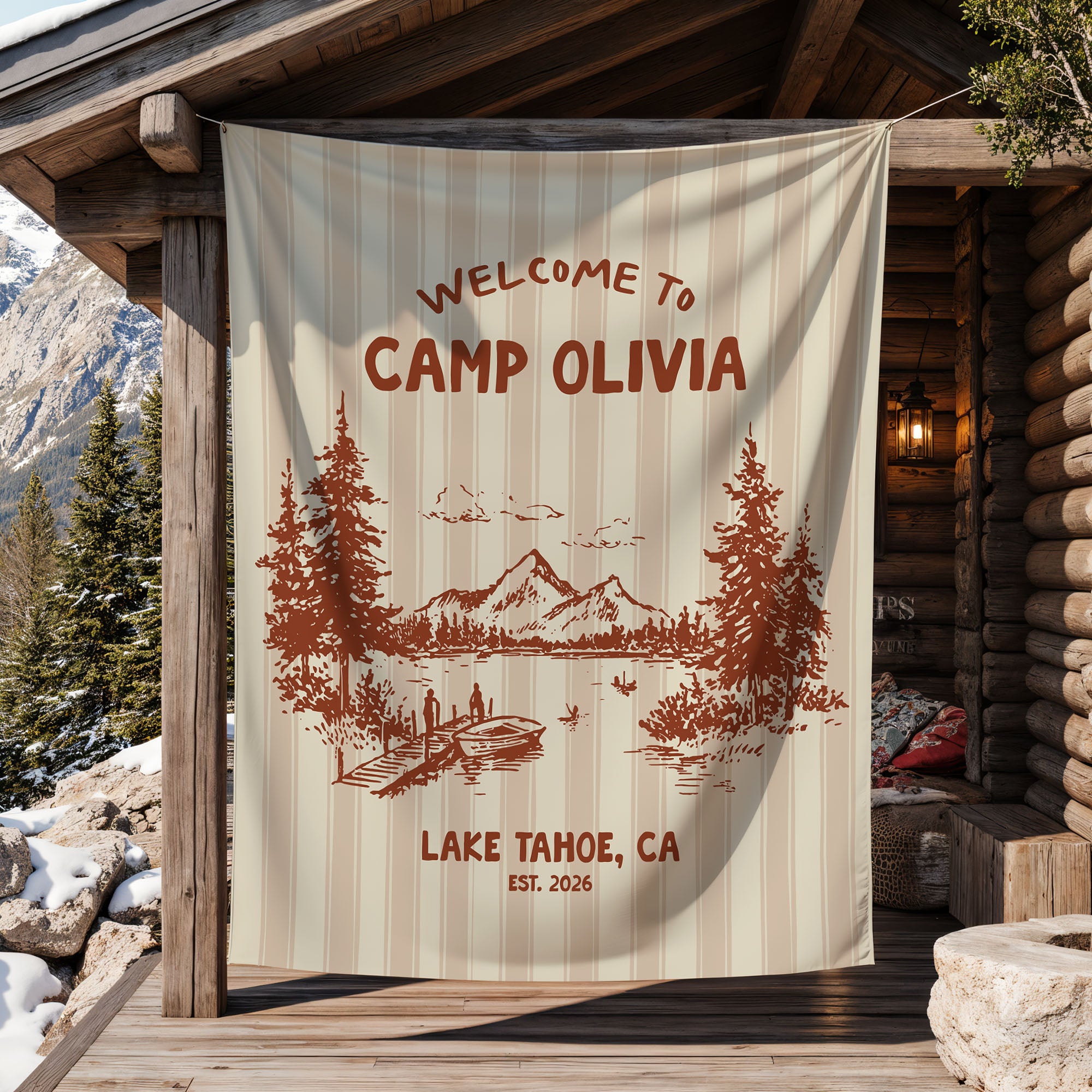 Lake Camp Bachelorette Tapestry