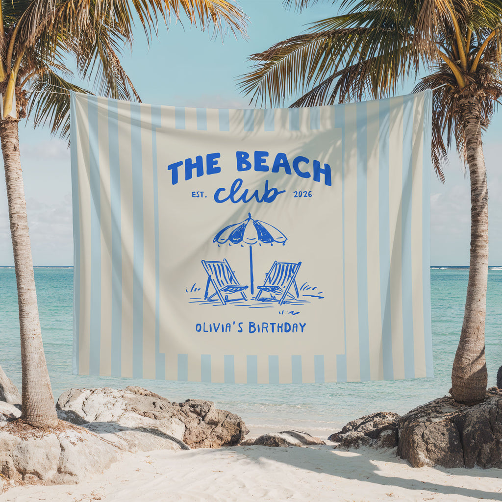 Beach Club Bday Banner