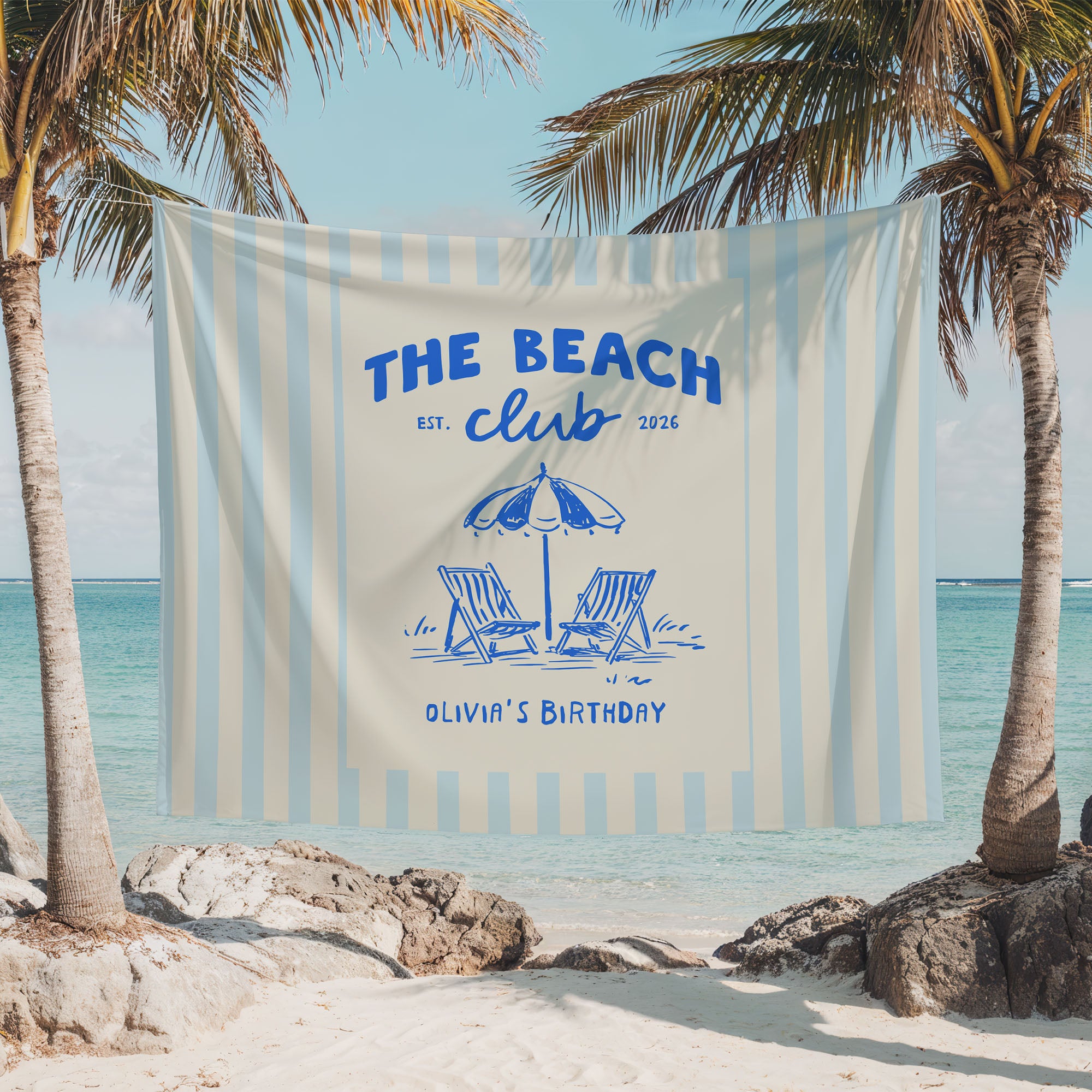 Beach Club Bday Banner