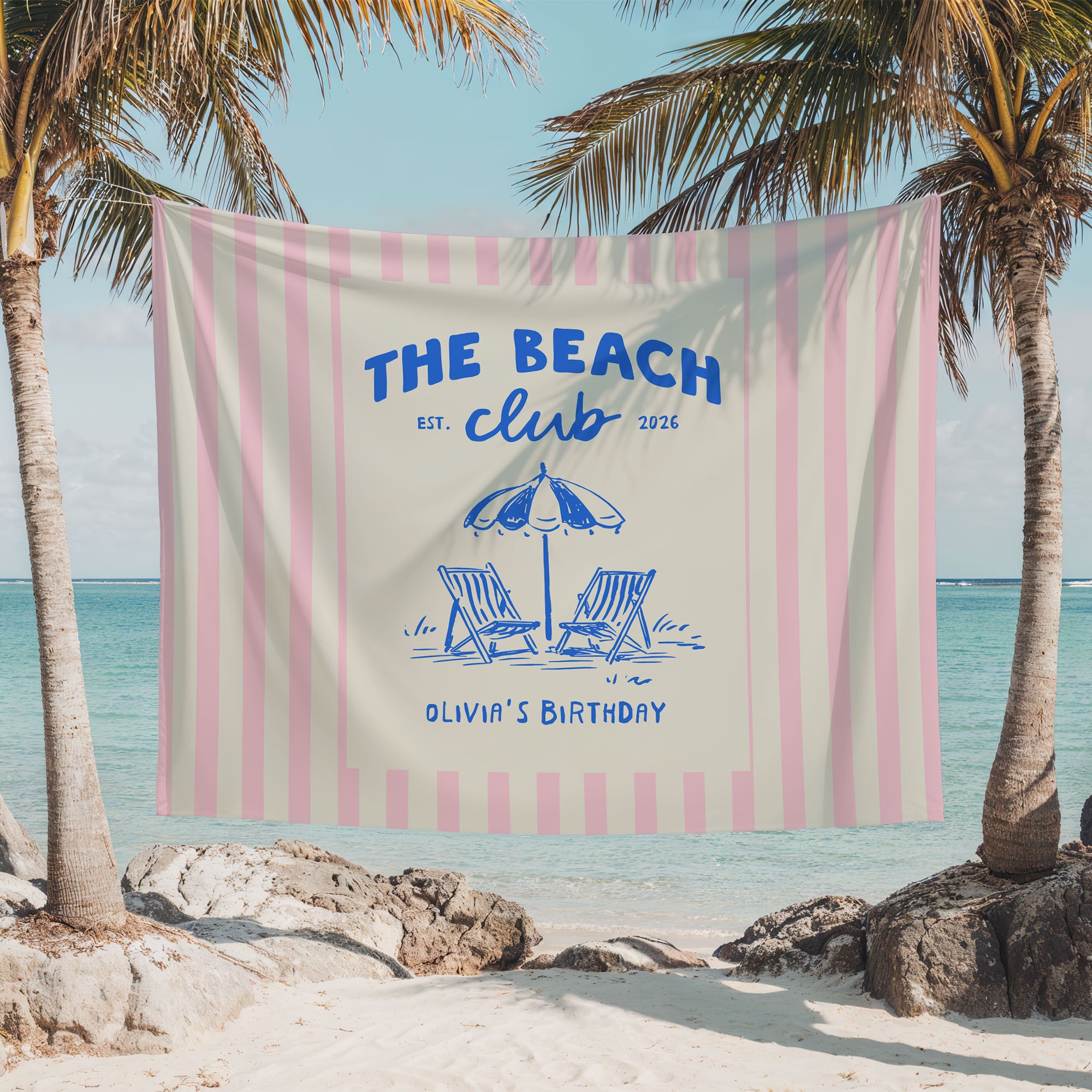 Beach Club Bday Banner