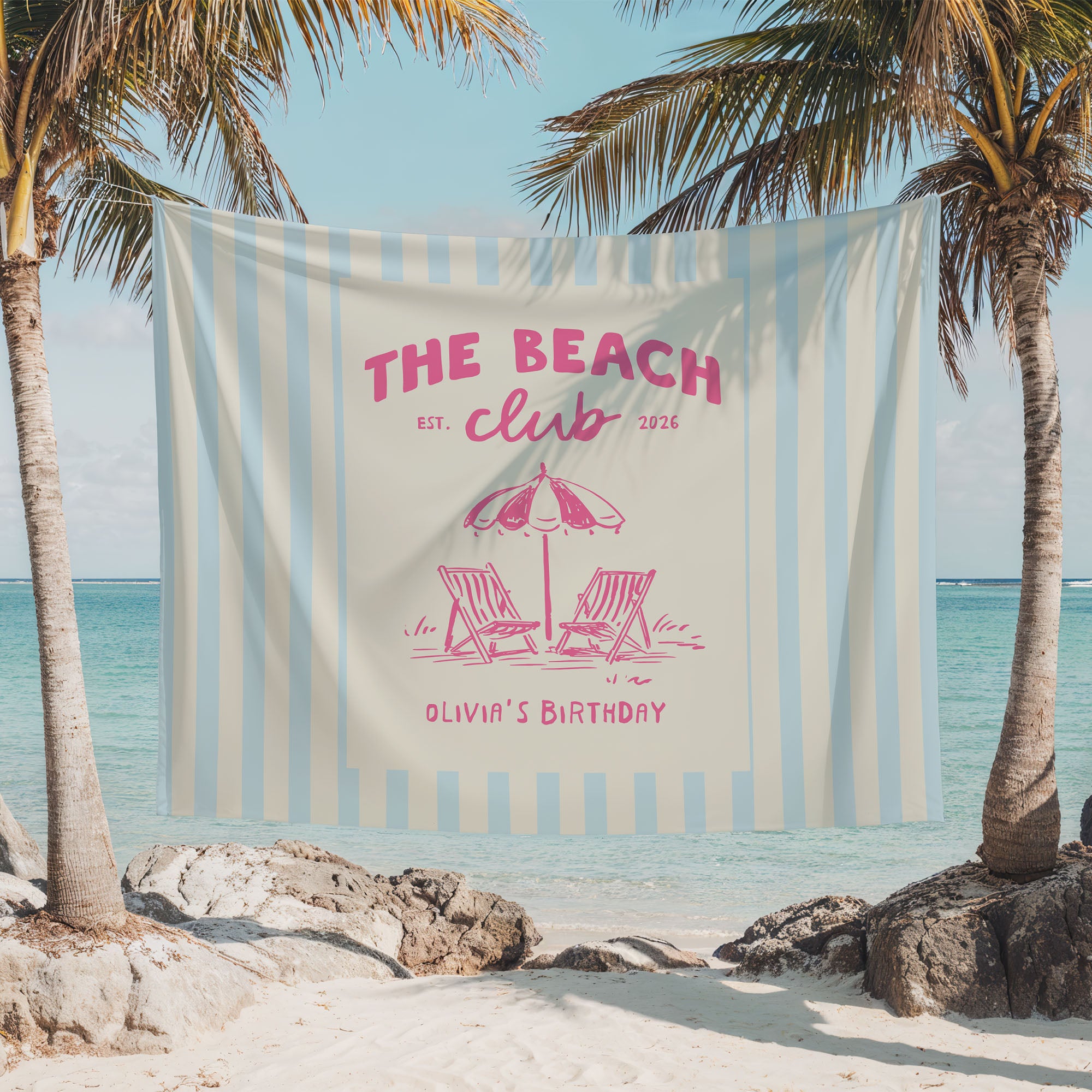 Beach Club Bday Banner