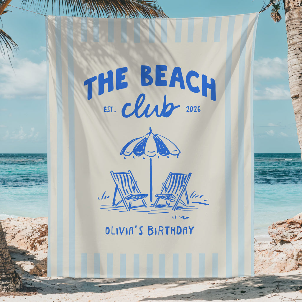 Beach Club Bday Banner