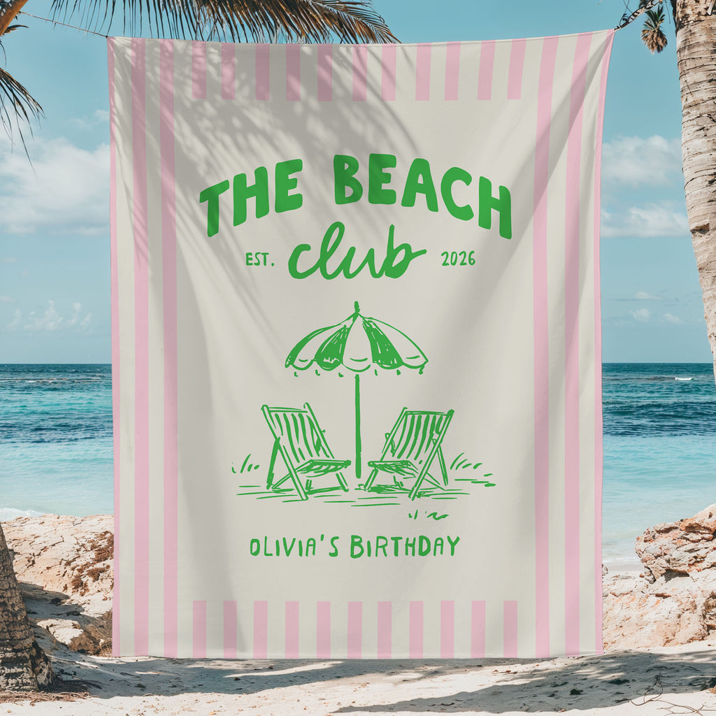 Beach Club Bday Banner