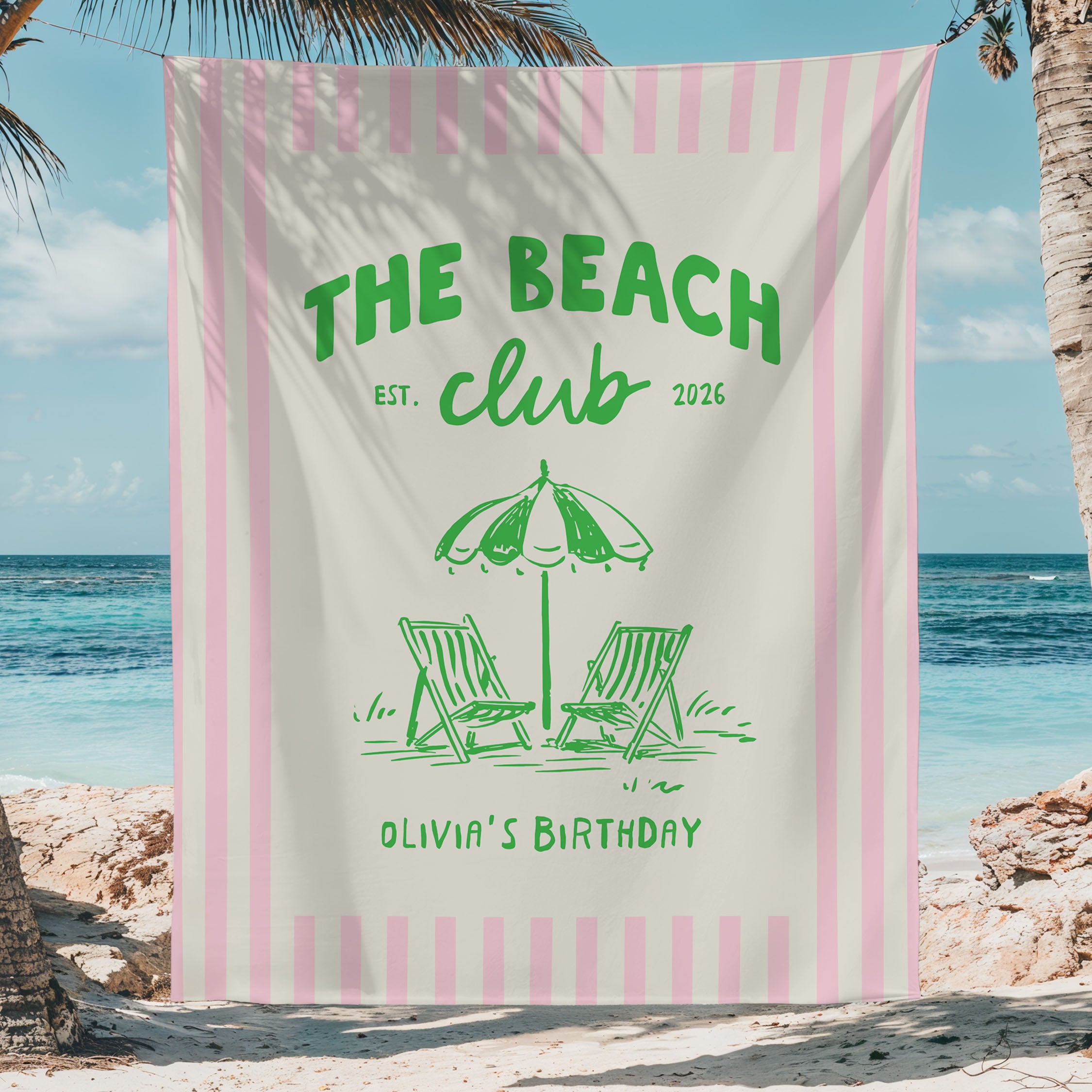 Beach Club Bday Banner