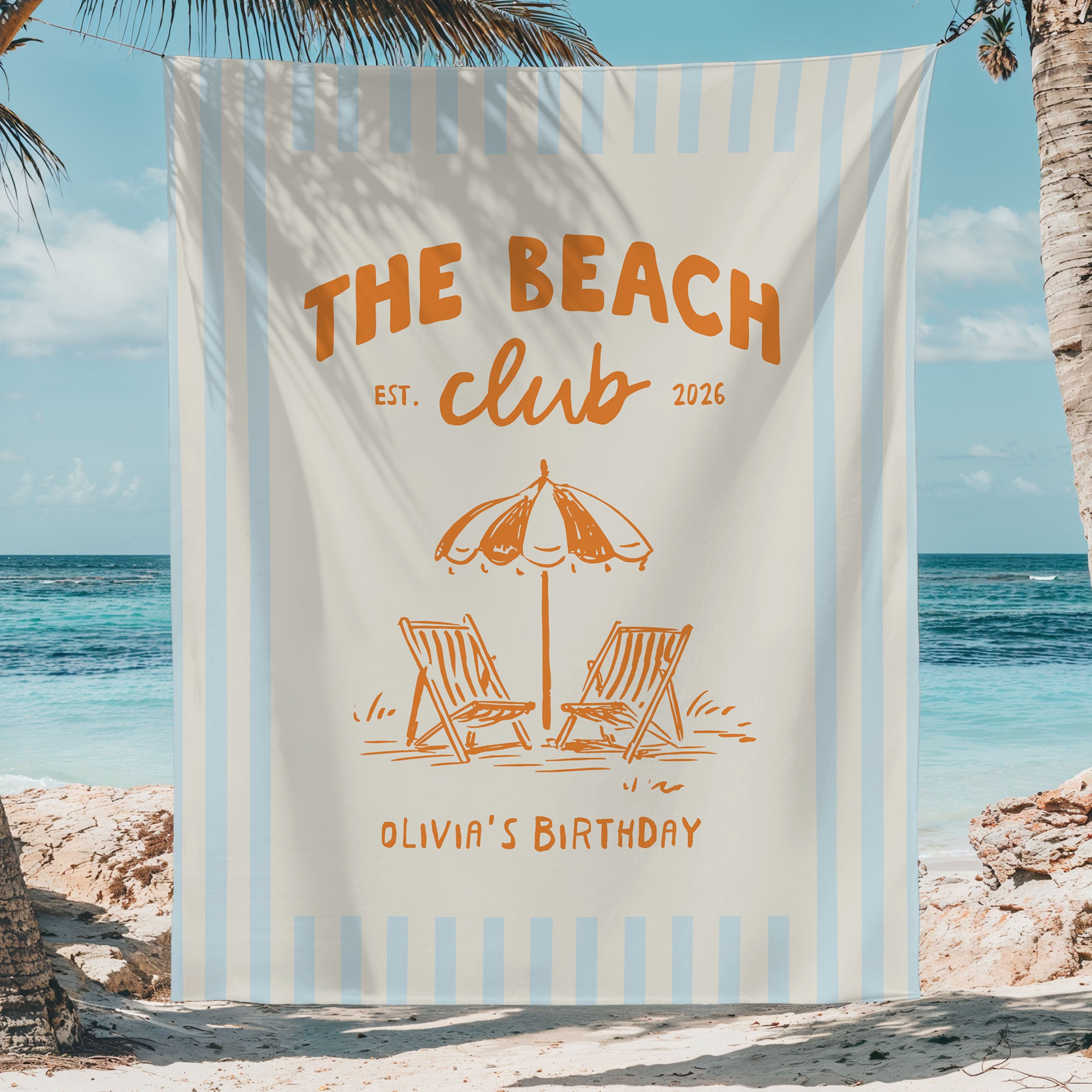 Beach Club Bday Banner