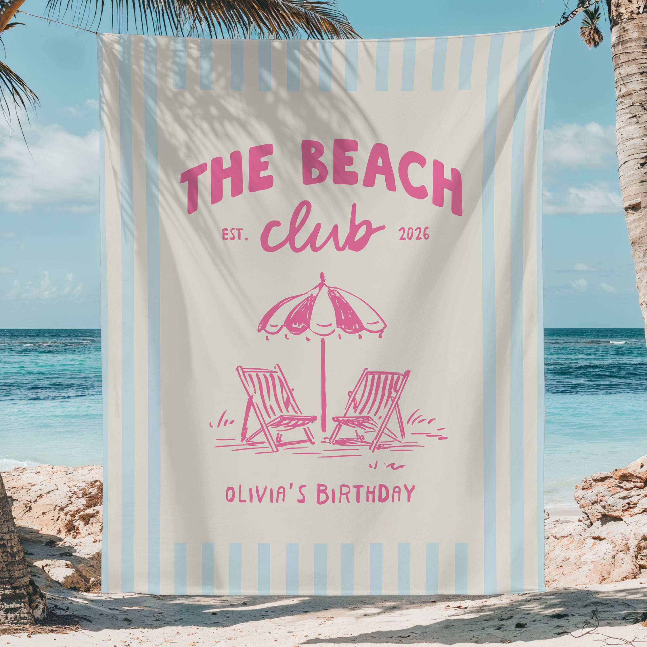 Beach Club Bday Banner
