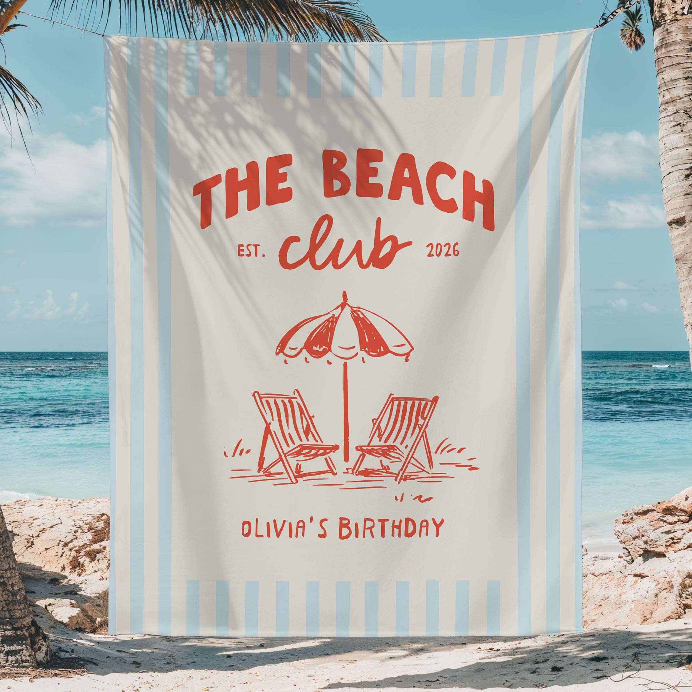 Beach Club Bday Banner