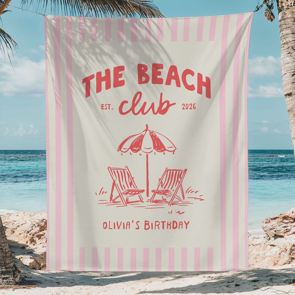 Beach Club Bday Banner