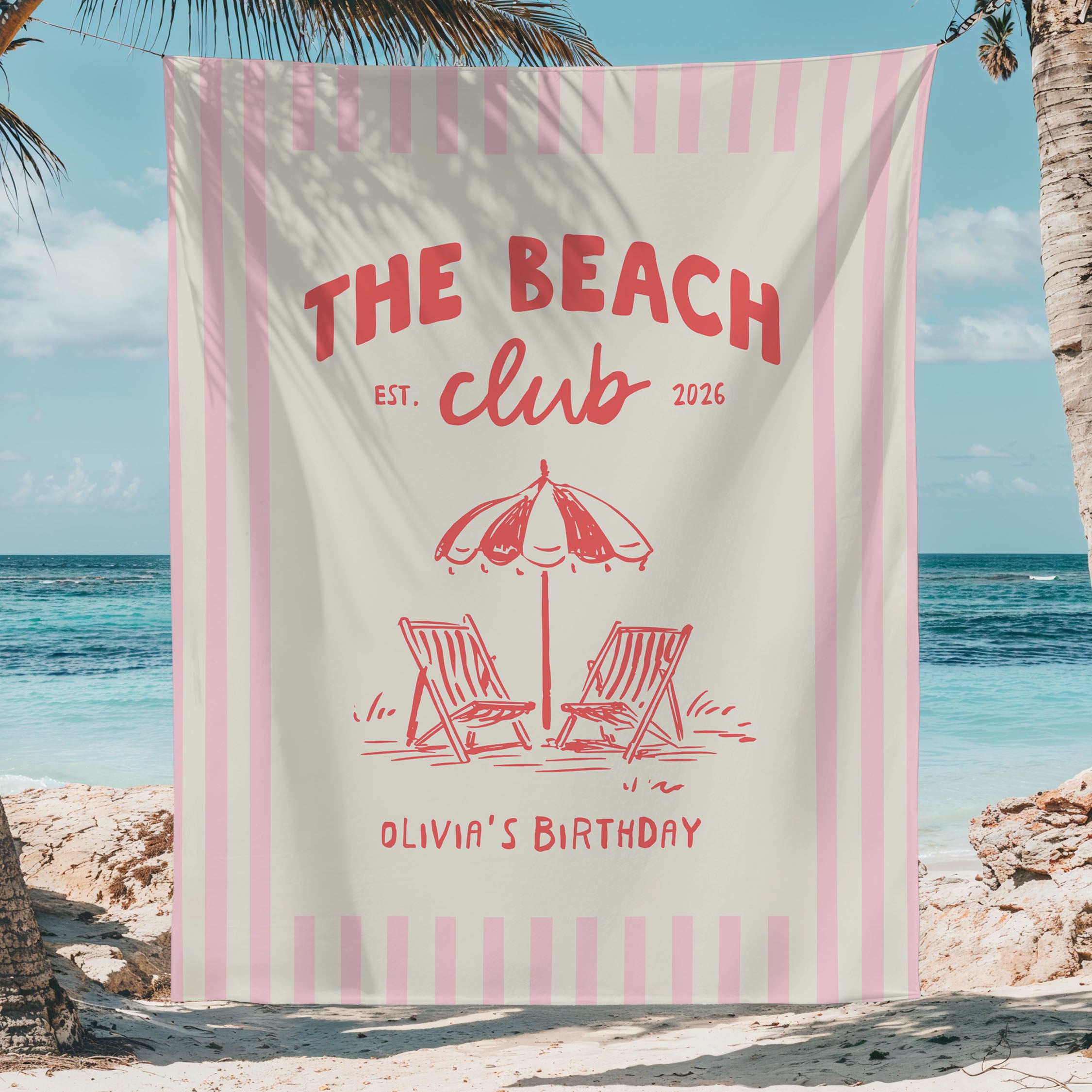 Beach Club Bday Banner