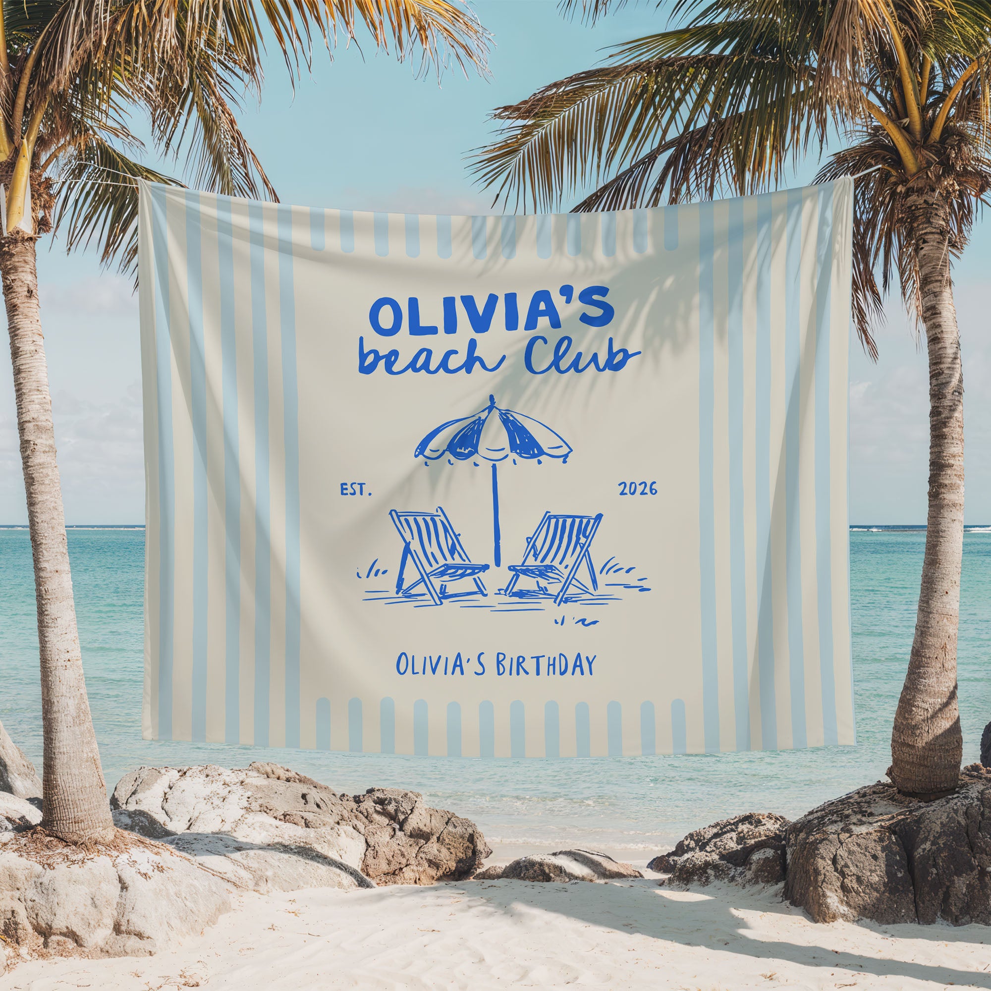Beach Club Birthday Banner