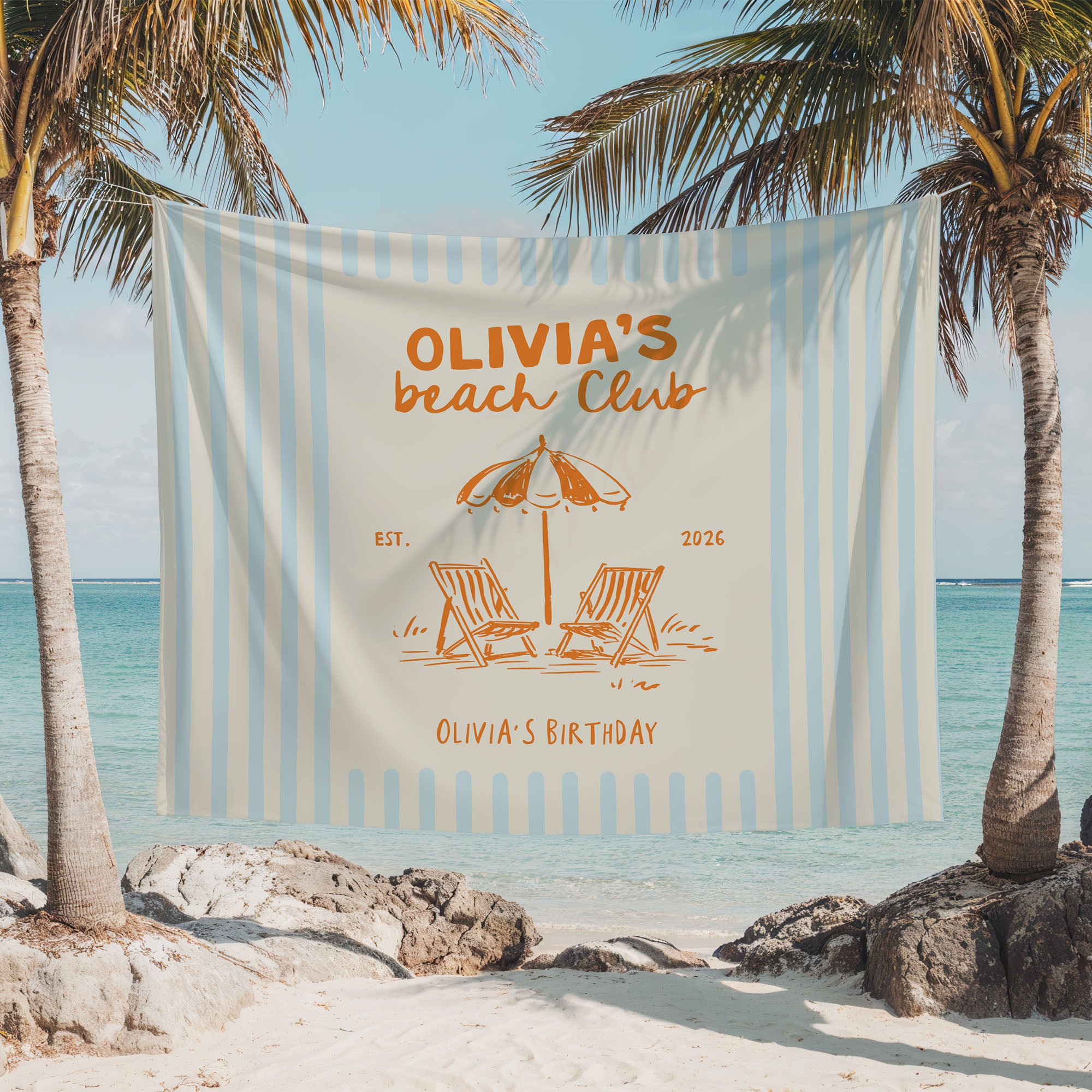 Beach Club Birthday Banner