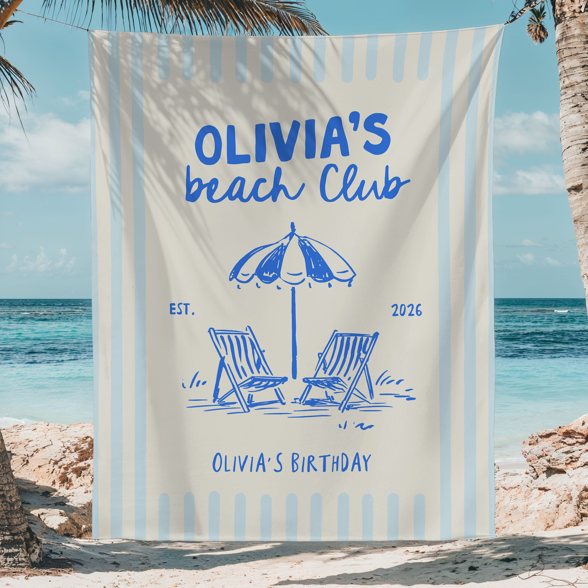 Beach Club Birthday Banner