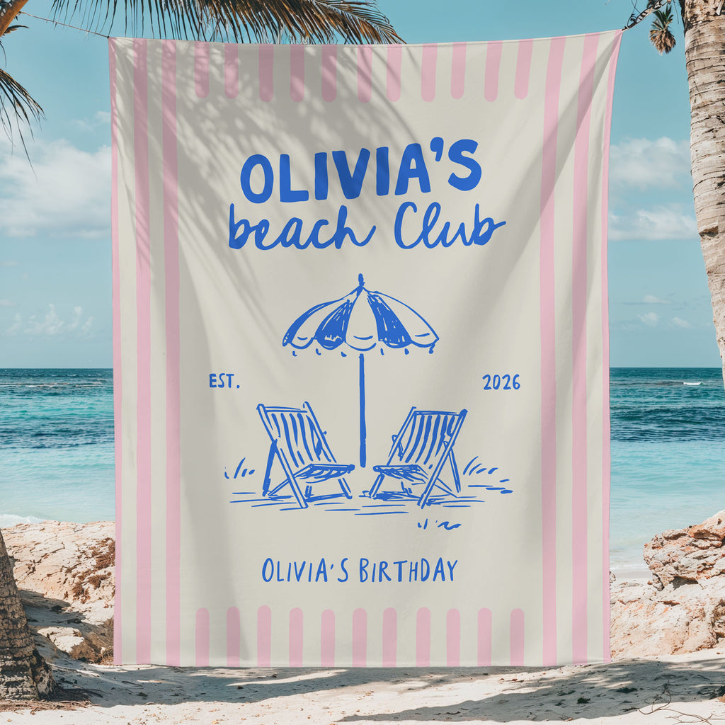 Beach Club Birthday Banner