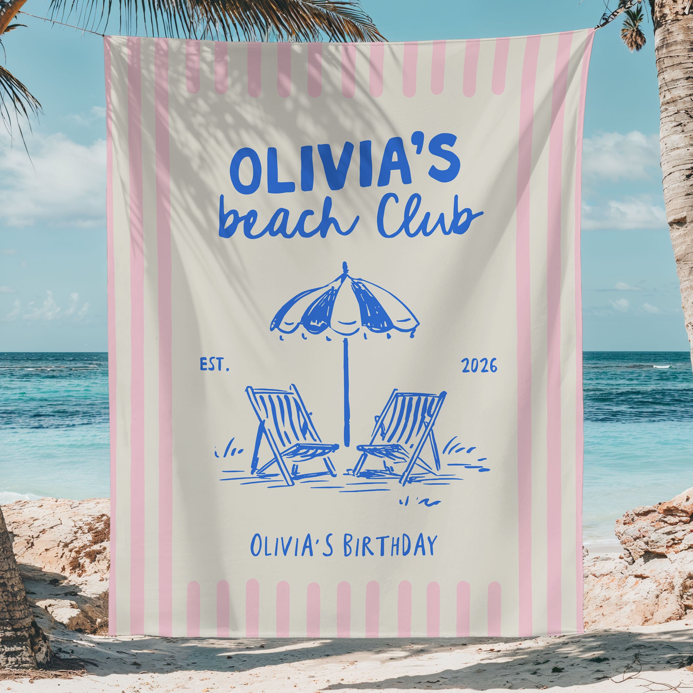 Beach Club Birthday Banner