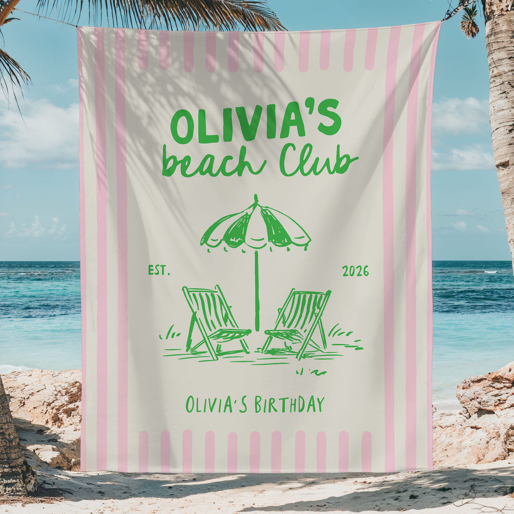 Beach Club Birthday Banner