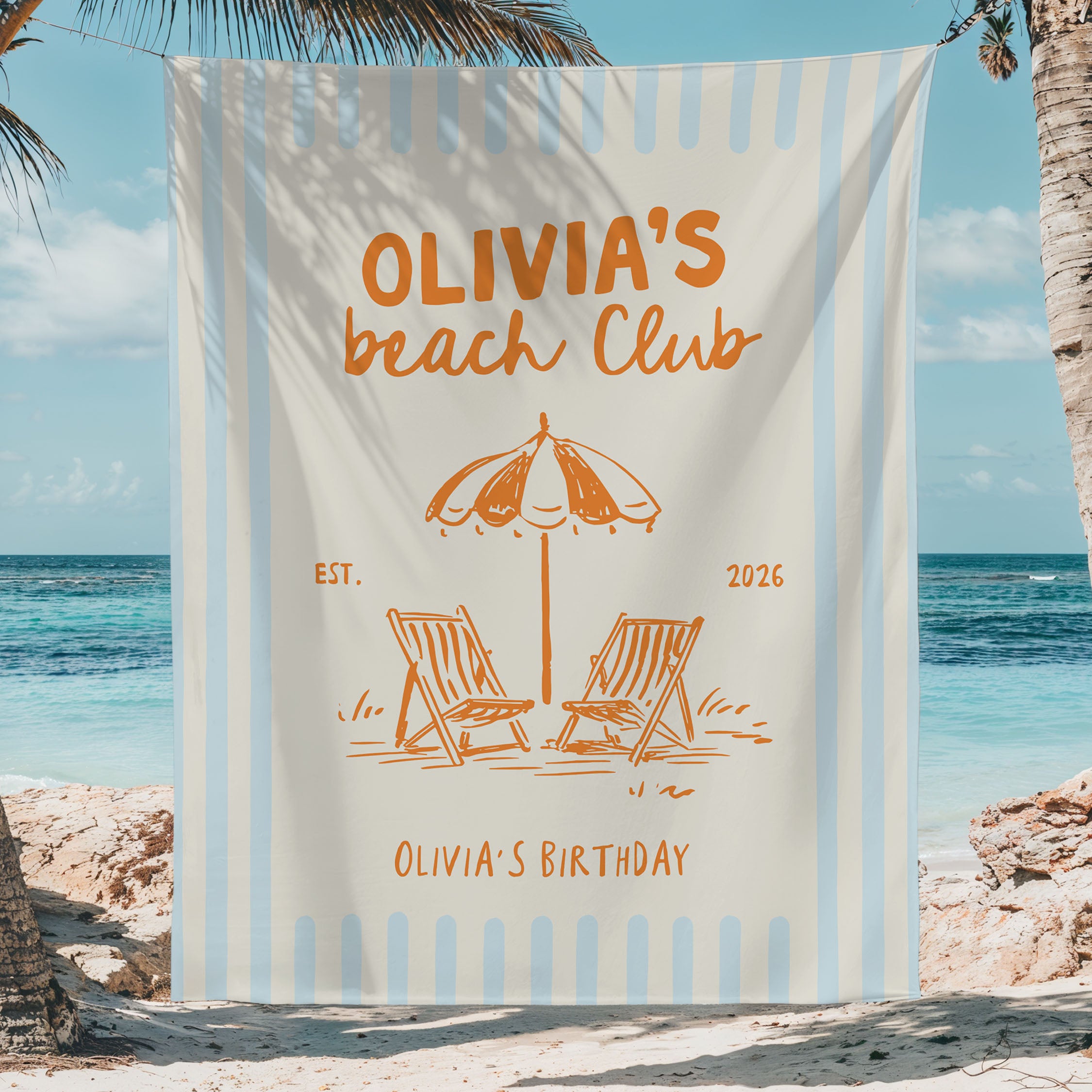 Beach Club Birthday Banner