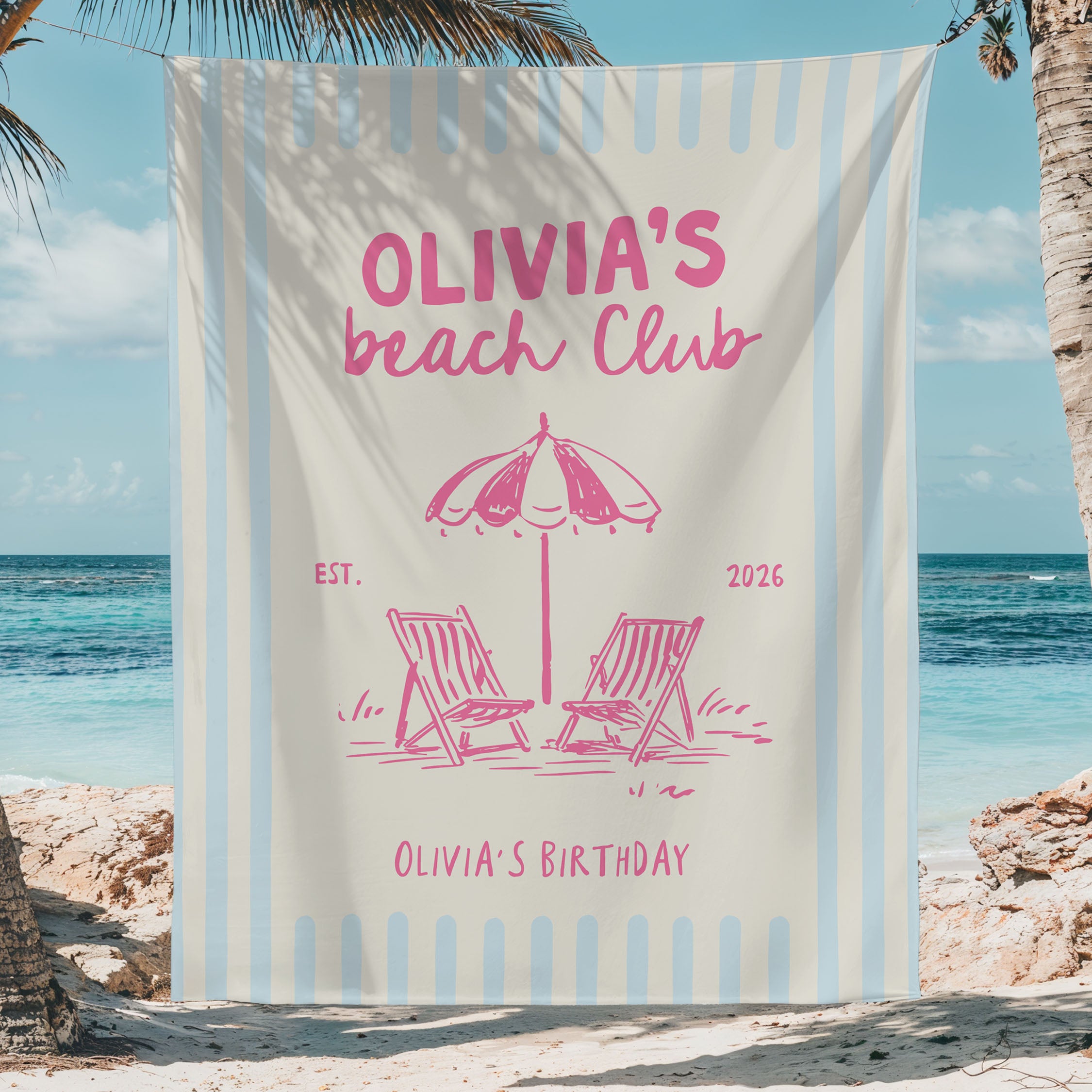 Beach Club Birthday Banner