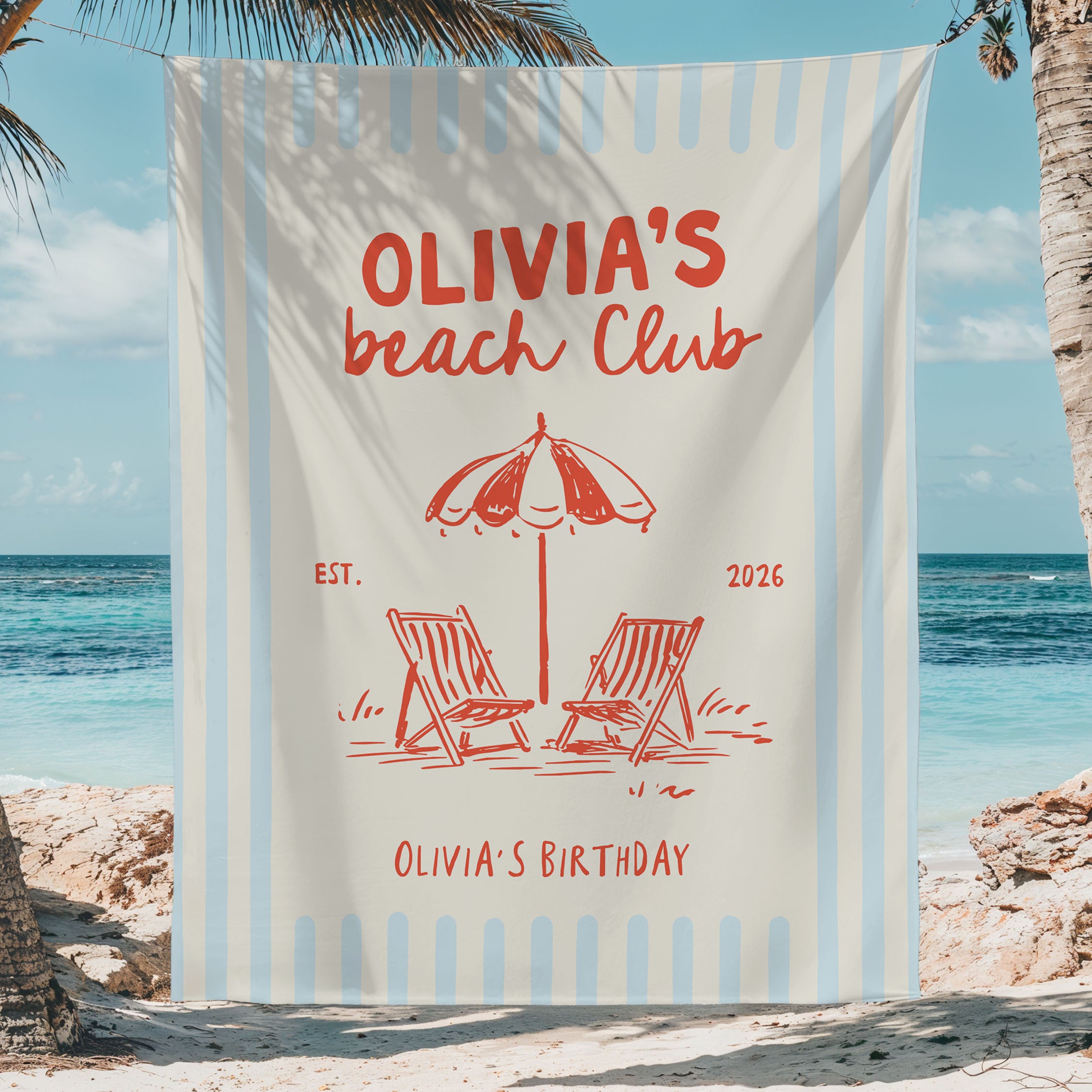 Beach Club Birthday Banner