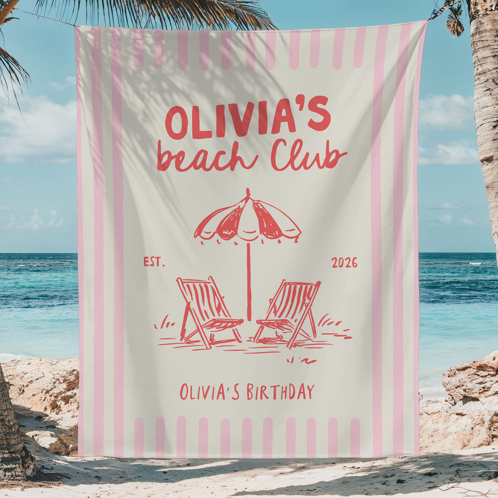 Beach Club Birthday Banner