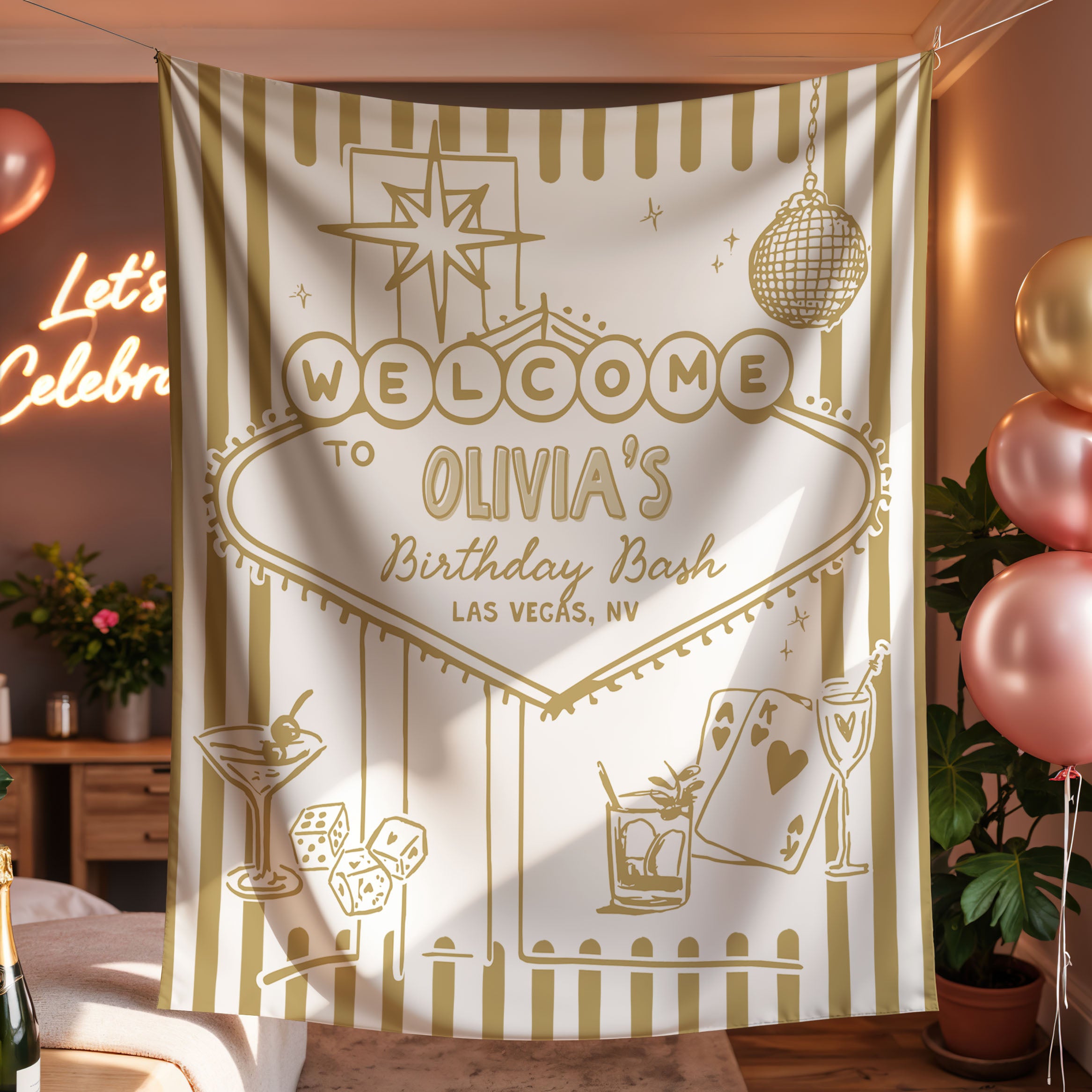 Vegas Birthday Banner