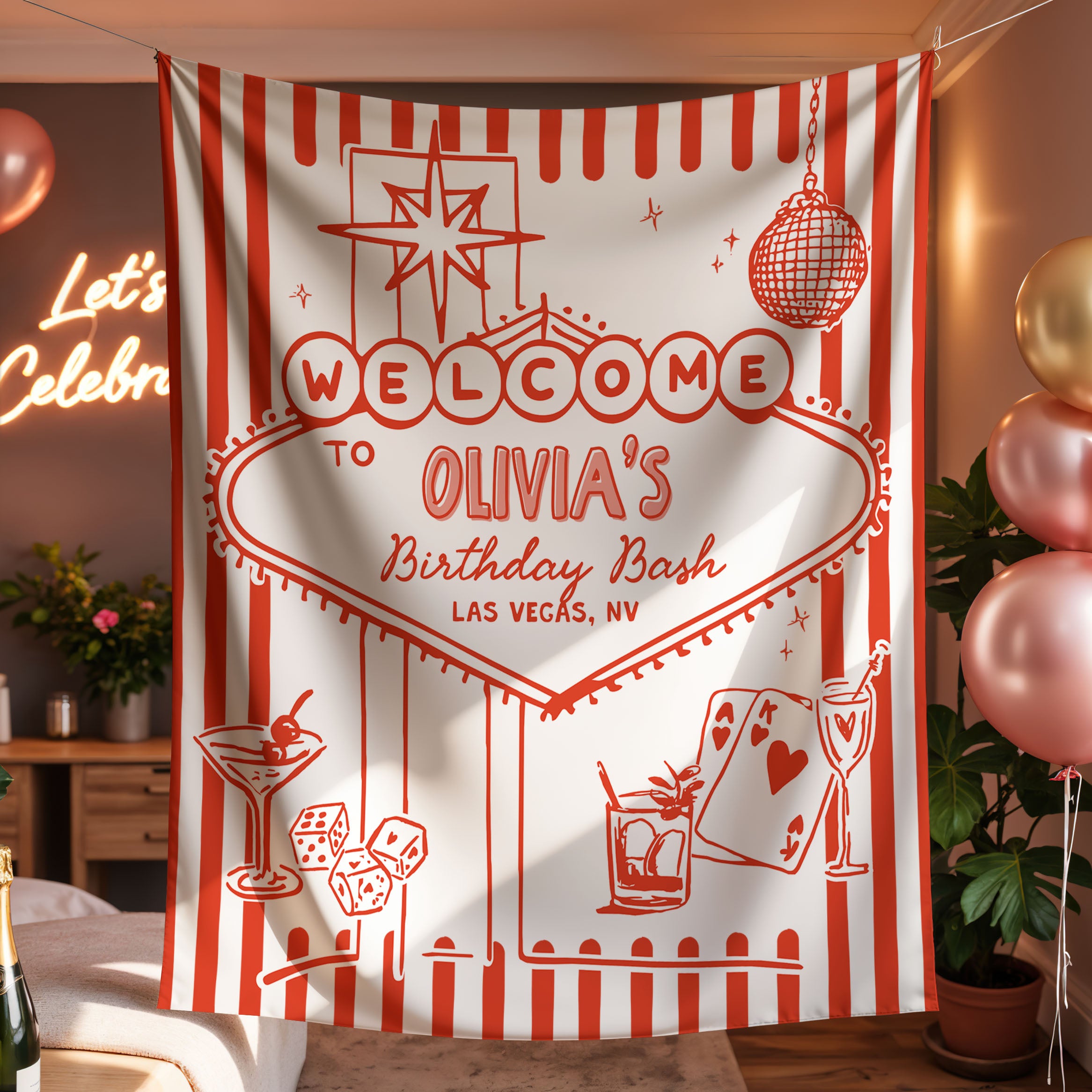 Vegas Birthday Banner