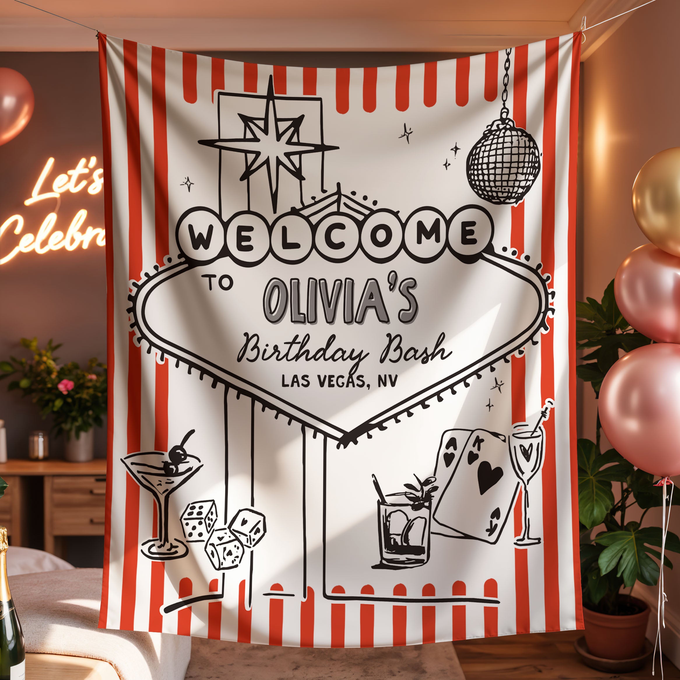Vegas Birthday Banner