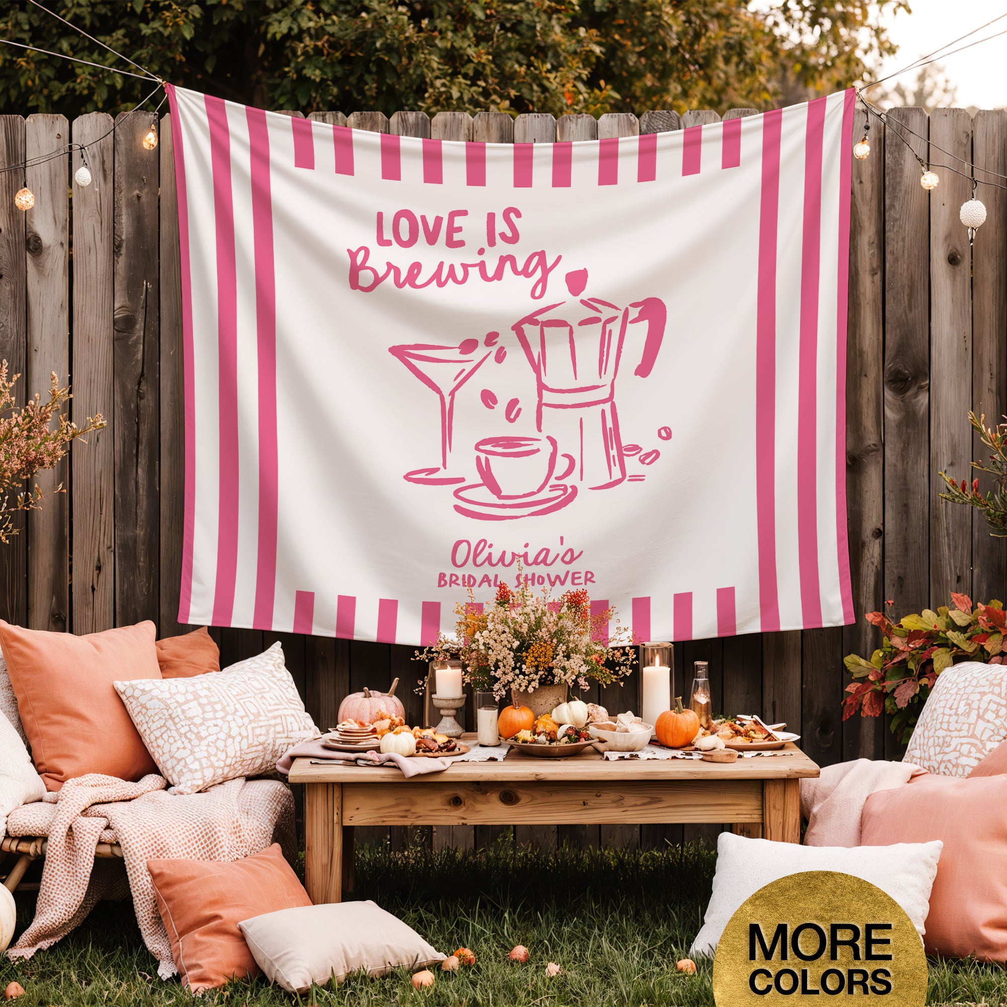 Love Is Brewing Bridal Banner