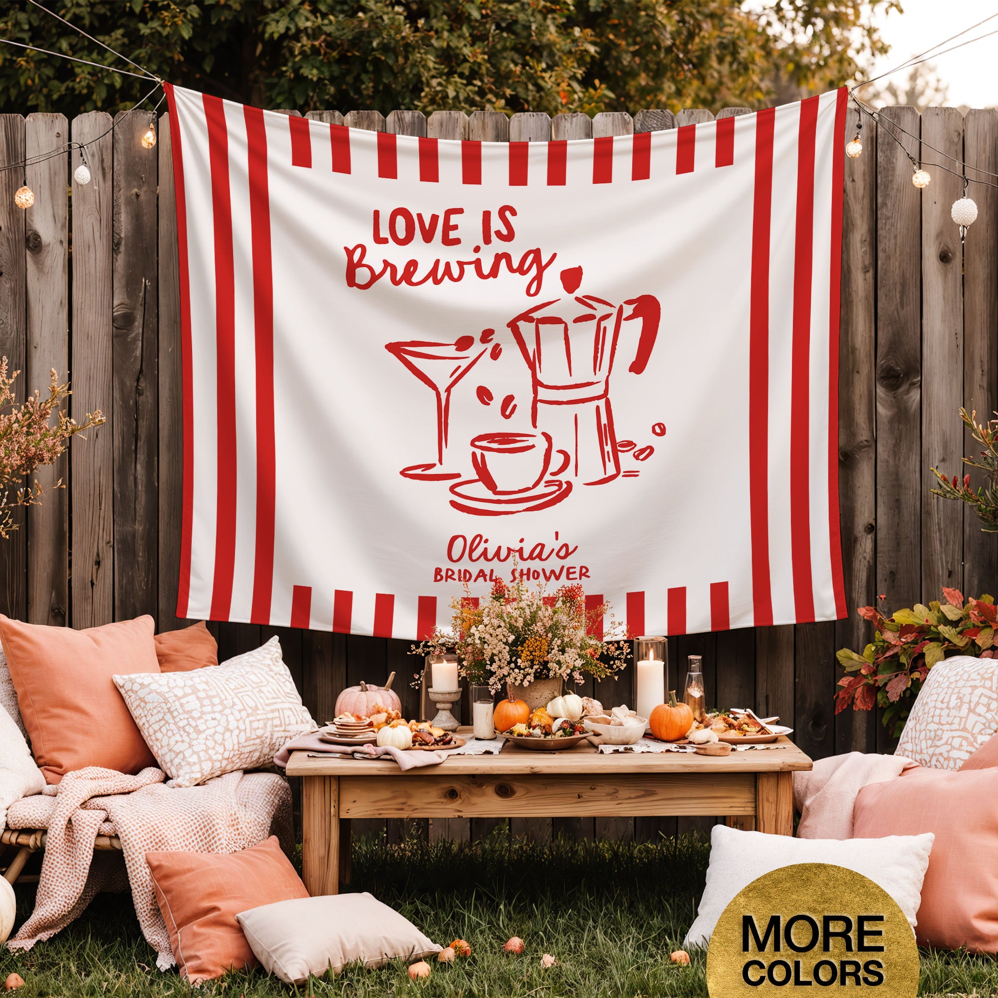 Love Is Brewing Bridal Banner