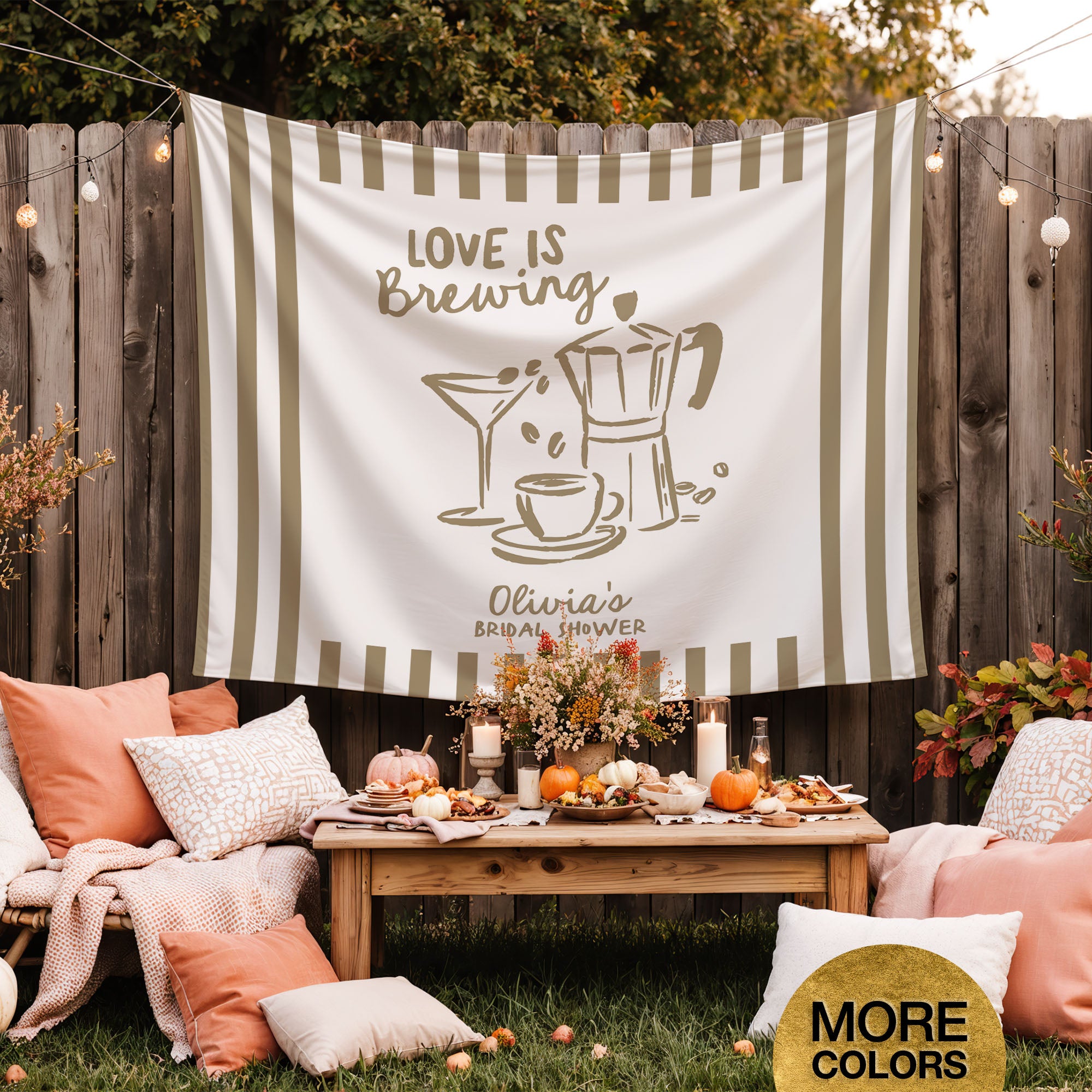Love Is Brewing Bridal Banner