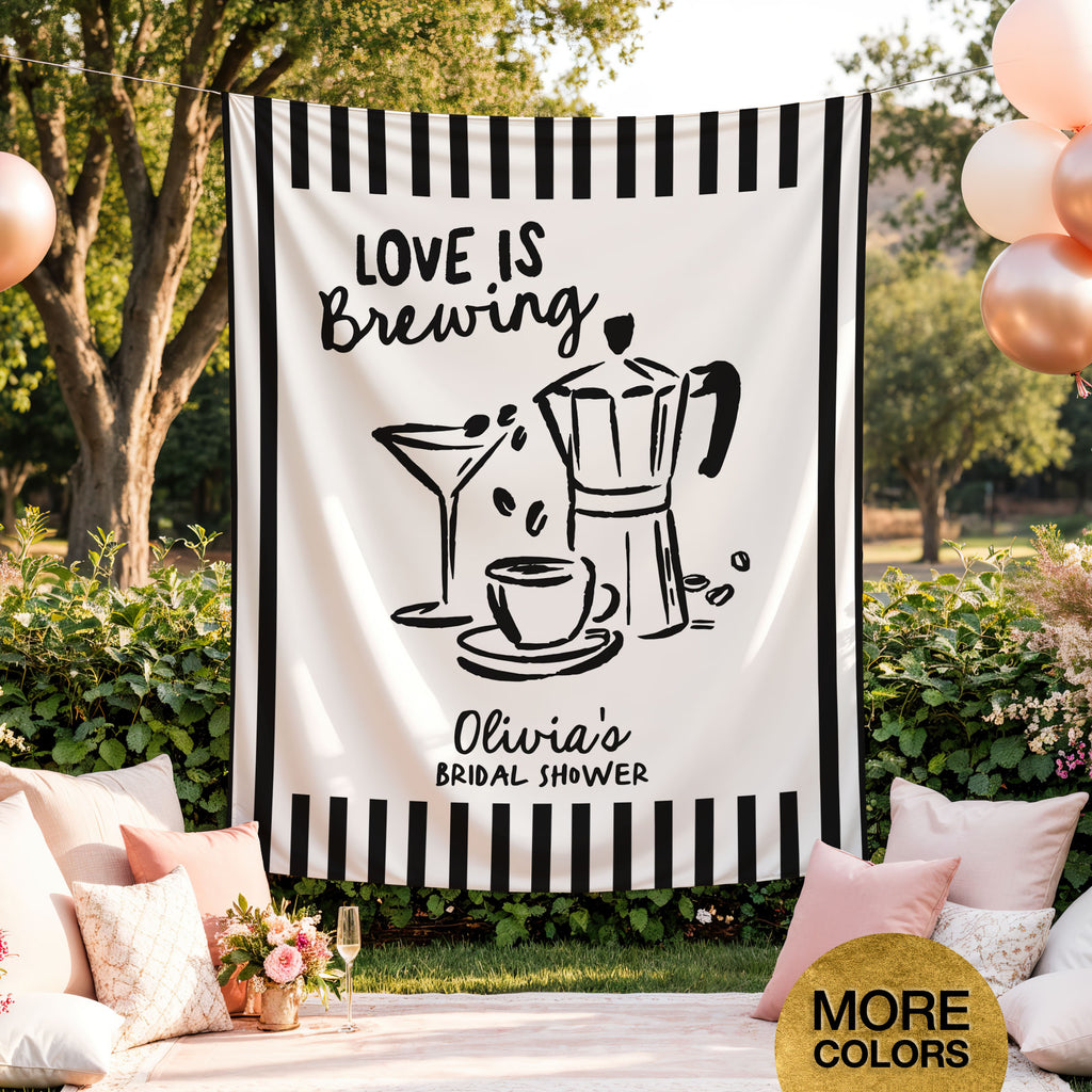 Love Is Brewing Bridal Banner