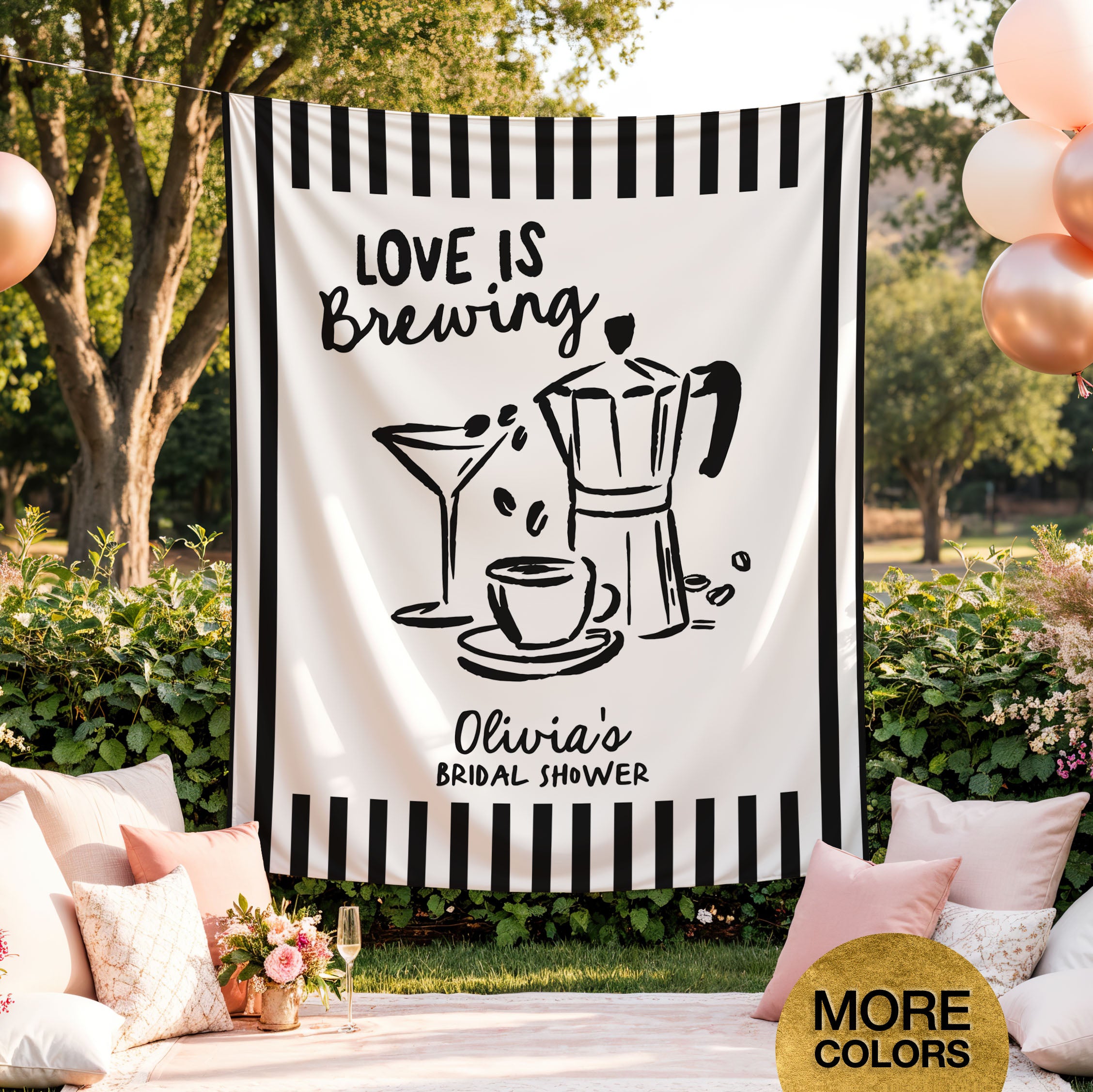 Love Is Brewing Bridal Banner