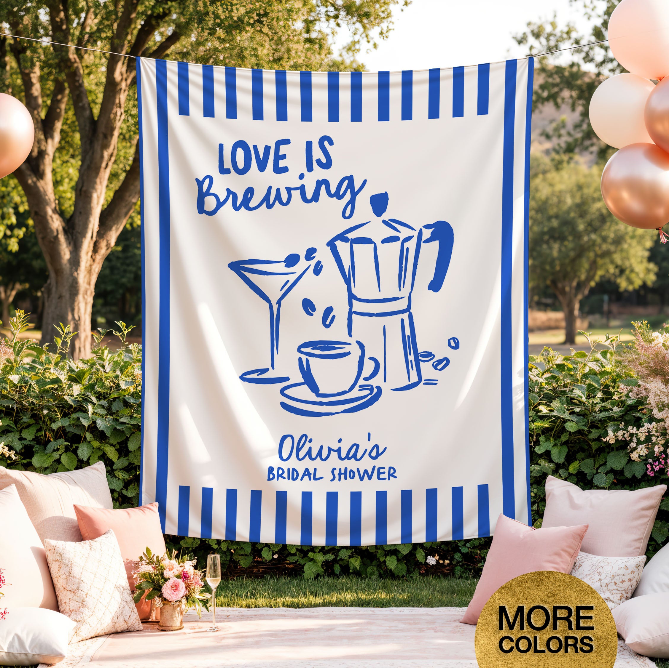 Love Is Brewing Bridal Banner