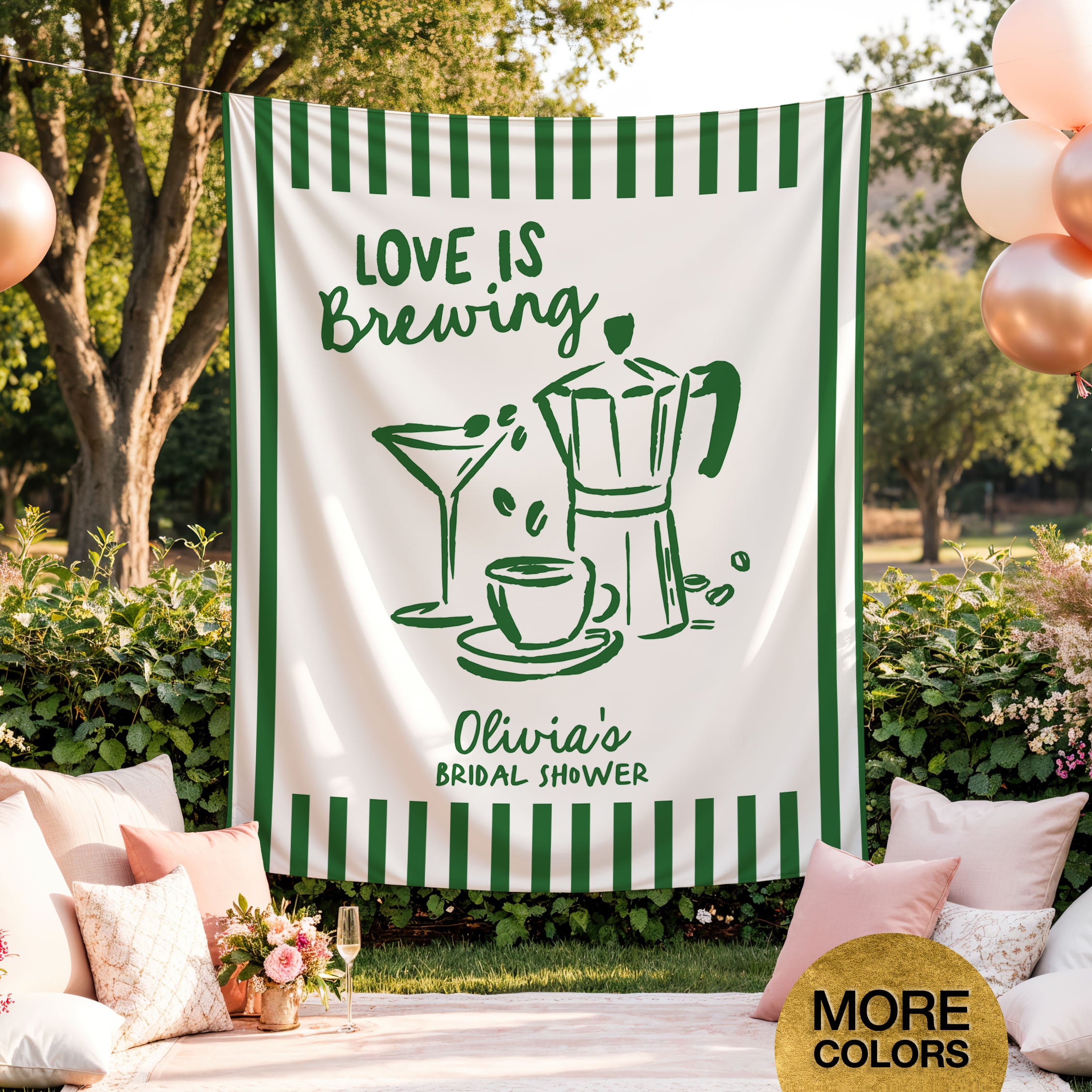 Love Is Brewing Bridal Banner