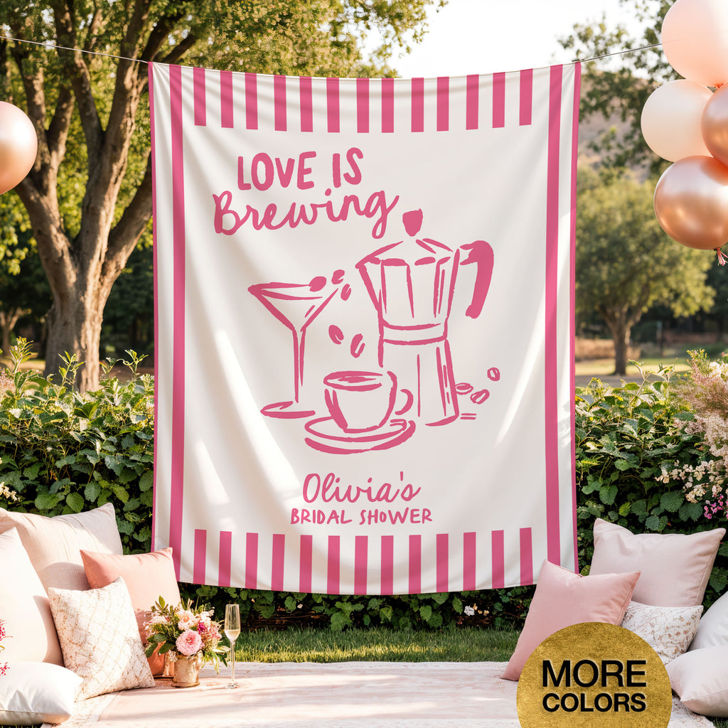 Love Is Brewing Bridal Banner