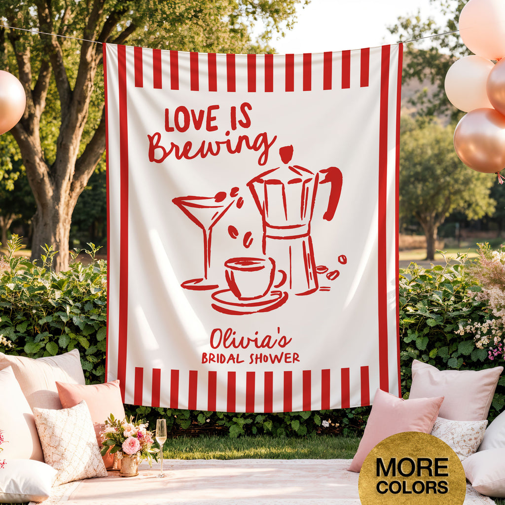 Love Is Brewing Bridal Banner