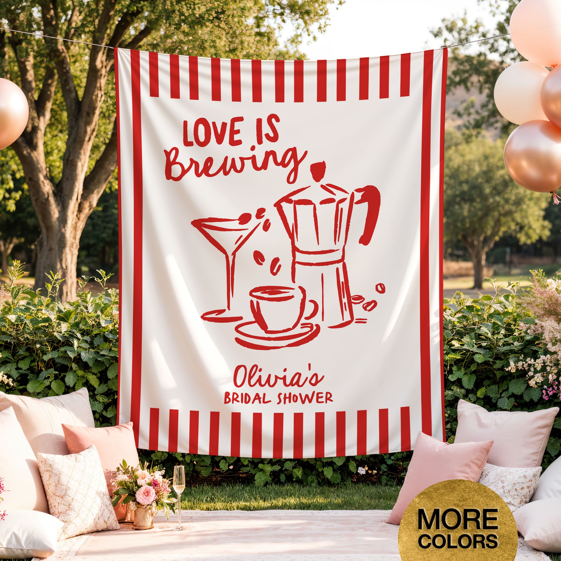 Love Is Brewing Bridal Banner