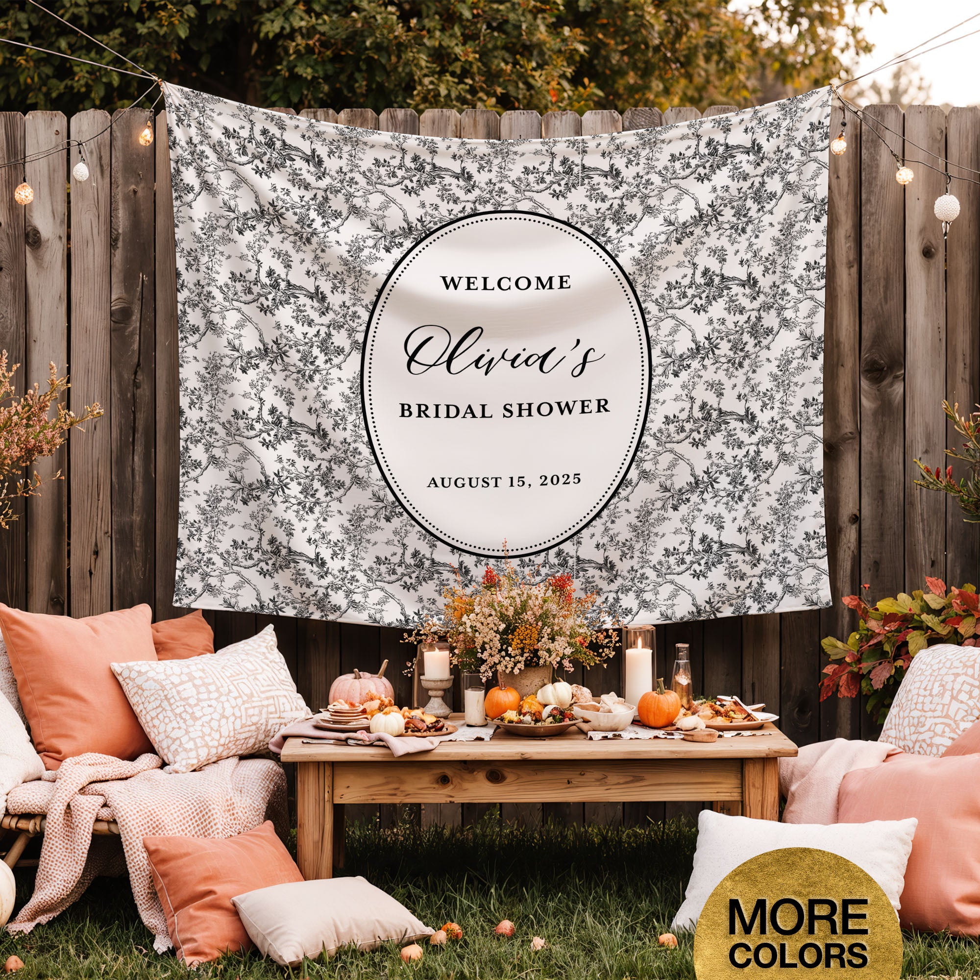 Toile Bridal Shower Banner