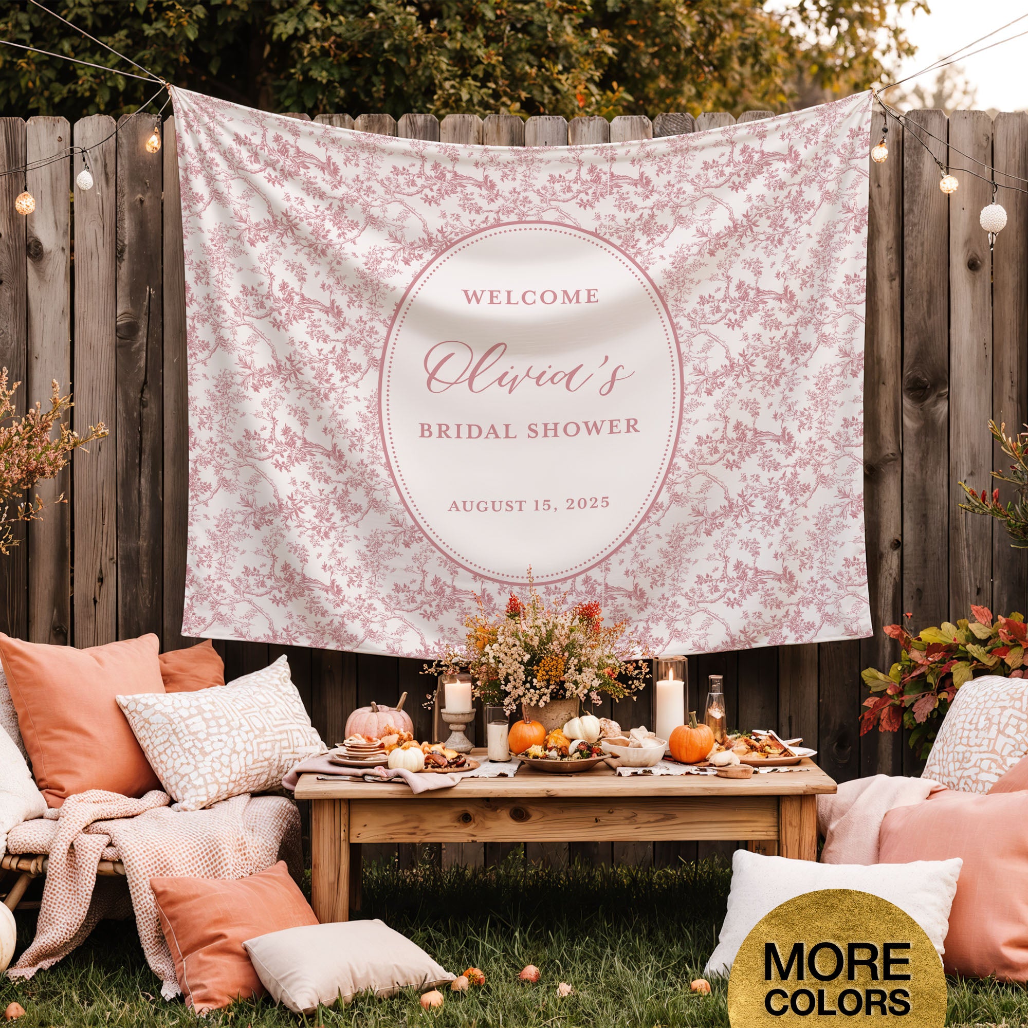 Toile Bridal Shower Banner