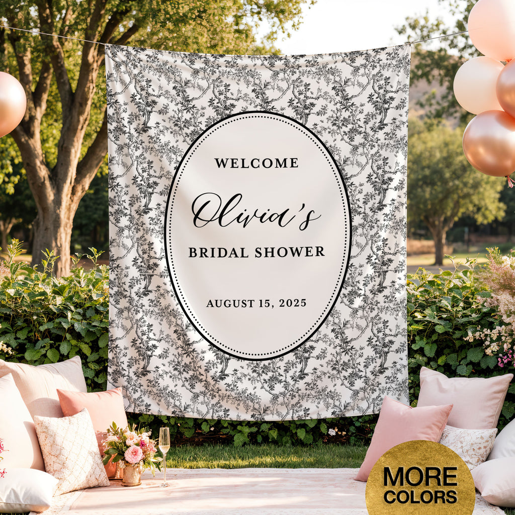 Toile Bridal Shower Banner