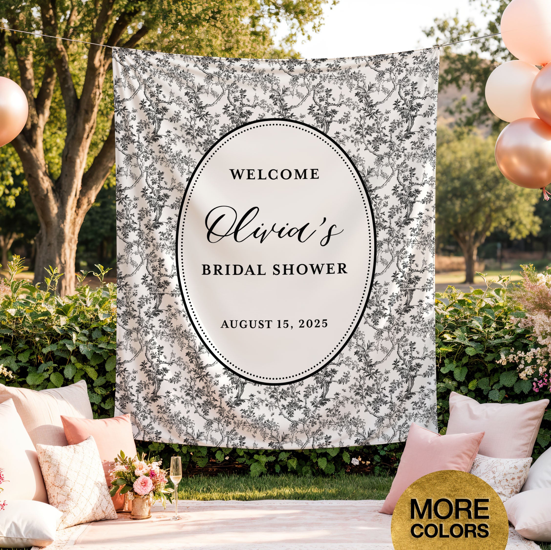 Toile Bridal Shower Banner