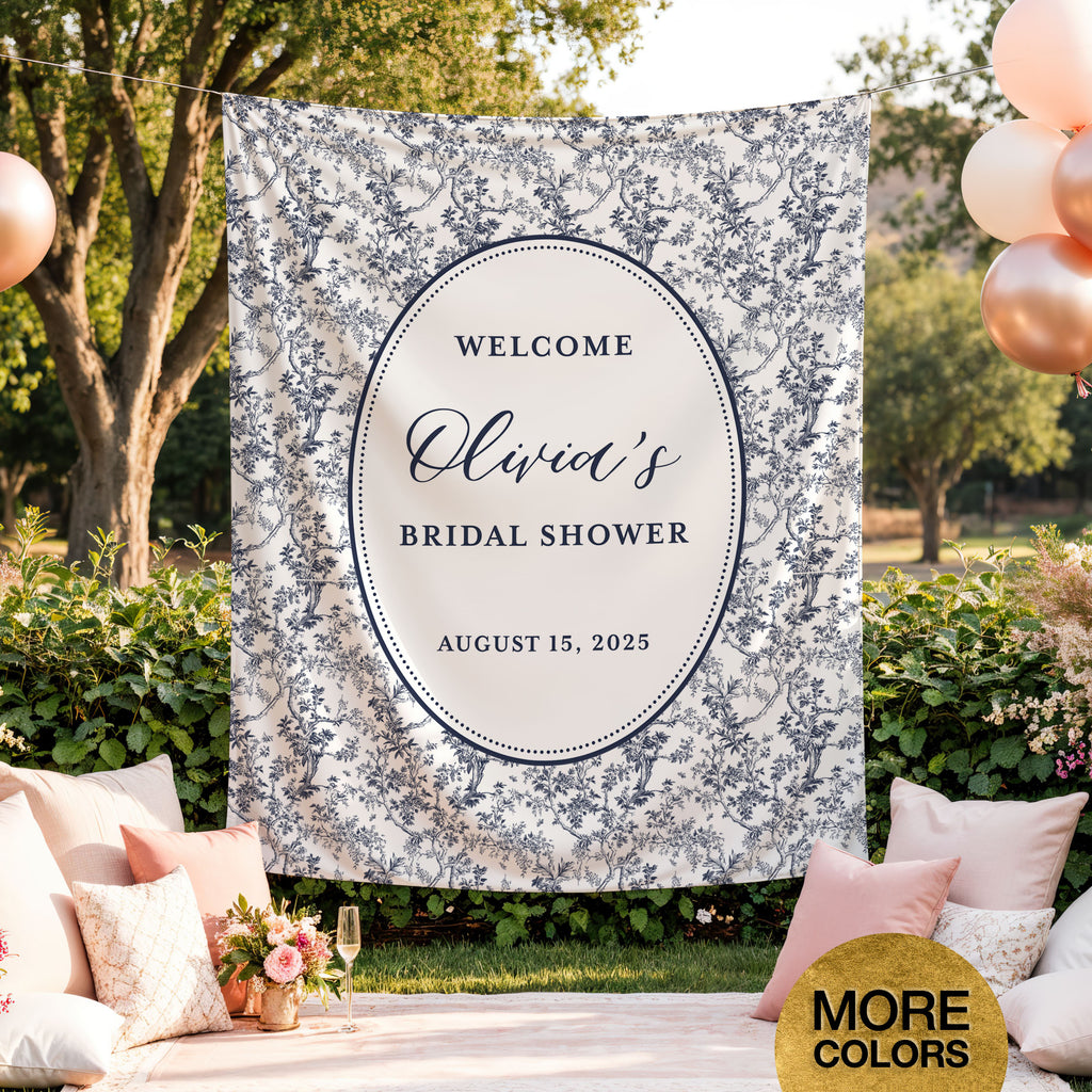 Toile Bridal Shower Banner