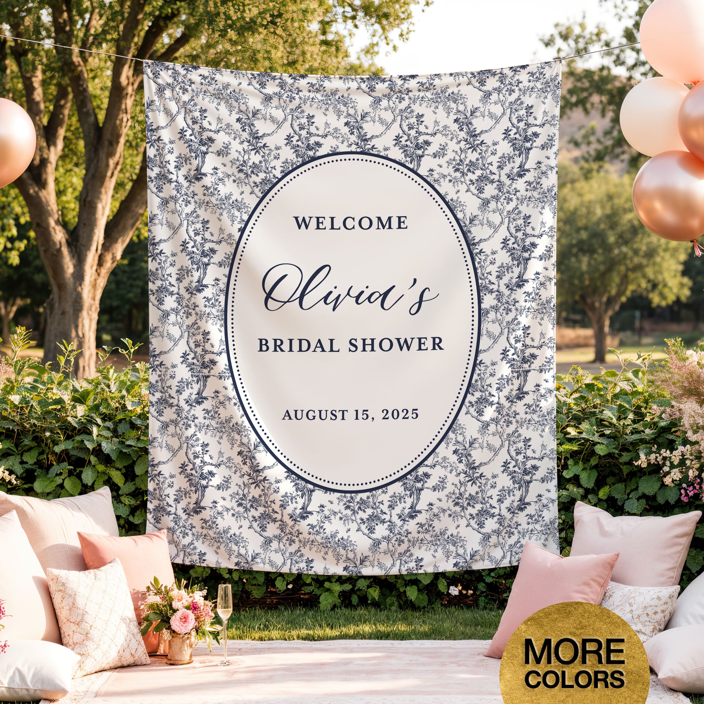 Toile Bridal Shower Banner