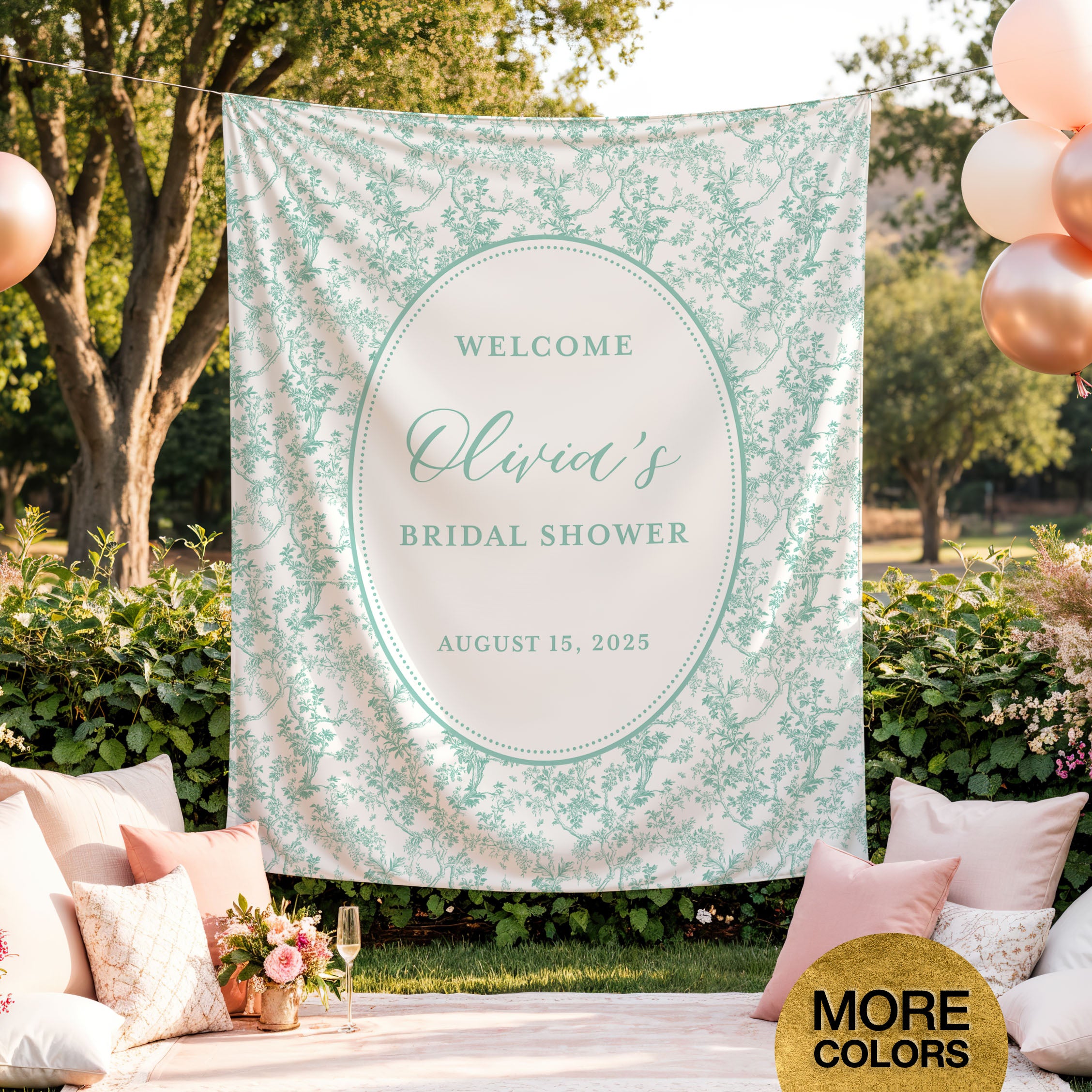 Toile Bridal Shower Banner