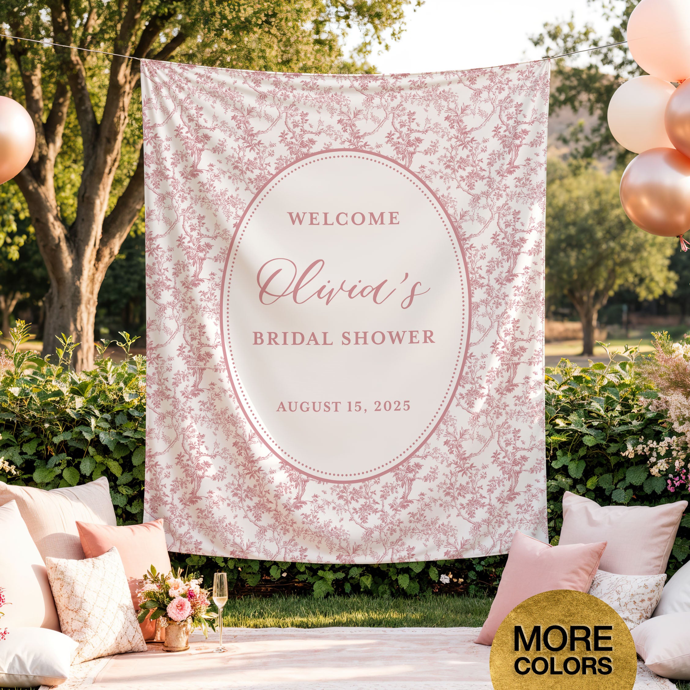 Toile Bridal Shower Banner